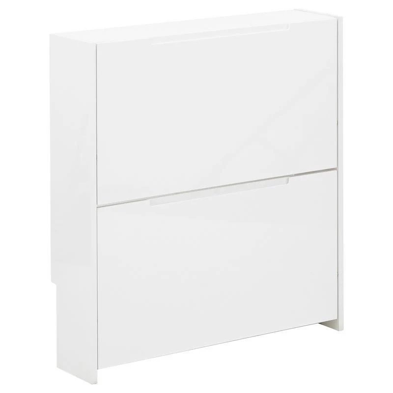 Narrow Shoe Storage White 2 Doors 2 Shelves - Image 5