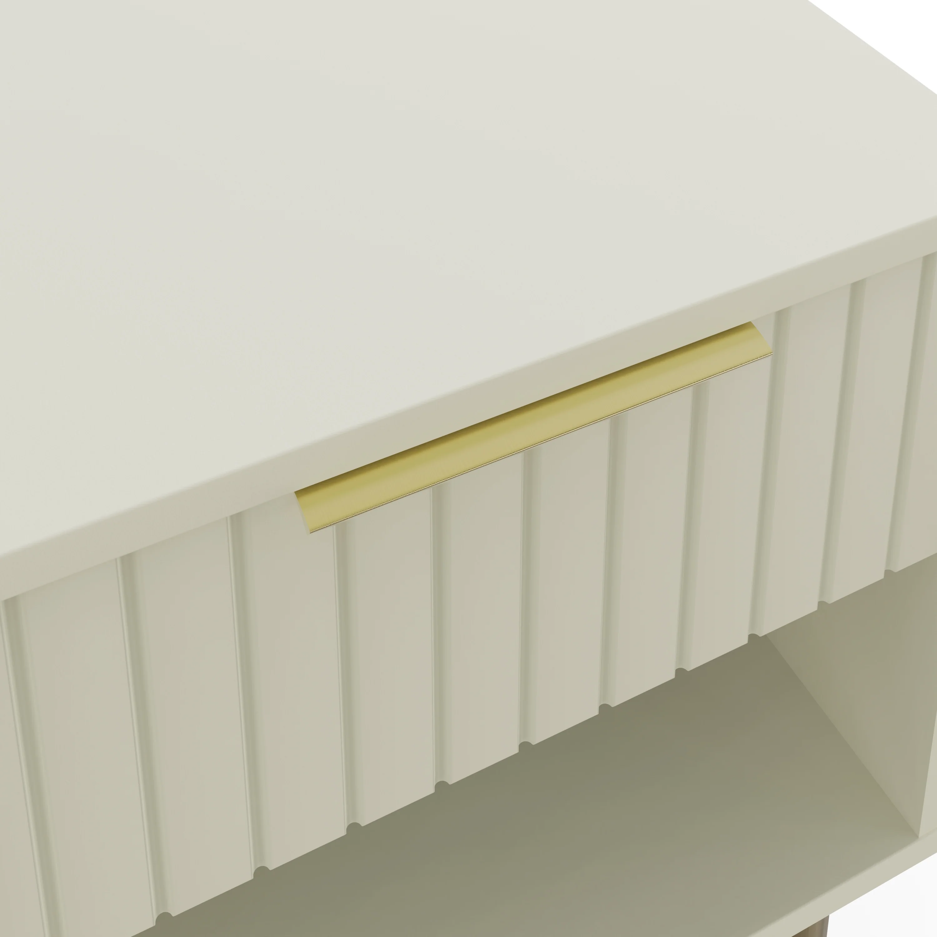Nervata Side Table White & Gold 1 Shelf 1 Drawer - Image 5