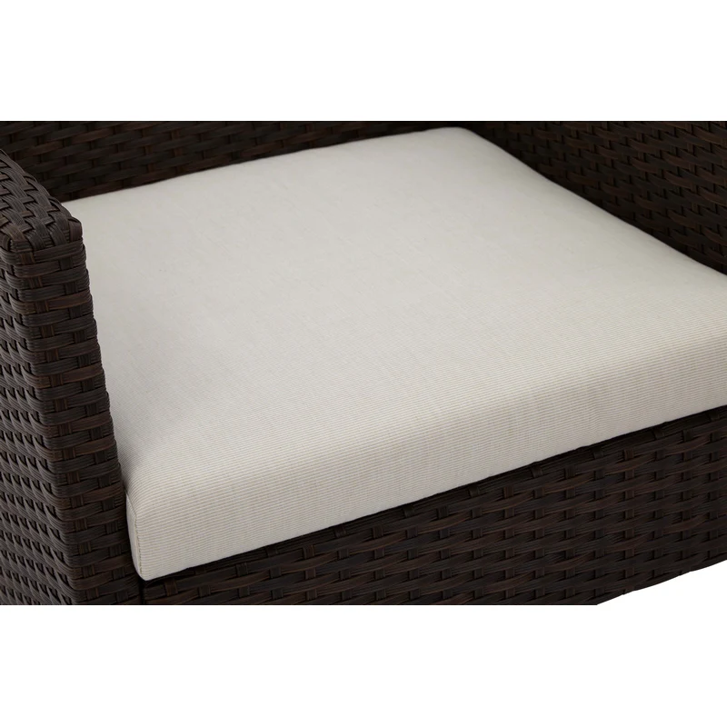 Nevada Rattan Garden Patio Dining Set by Royalcraft - 2 Seats Grey Cushions - Image 5