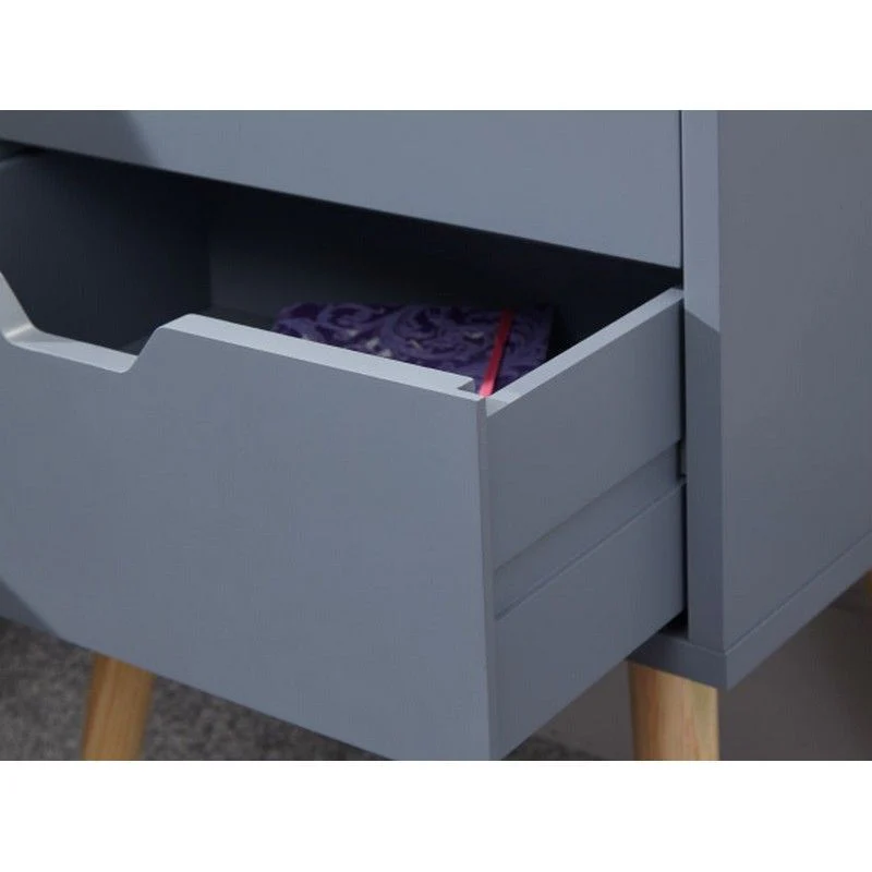 Nyborg Bedside Table Dark Grey 2 Drawers - Image 3