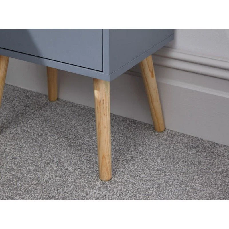 Nyborg Bedside Table Dark Grey 2 Drawers - Image 4