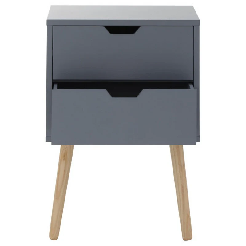 Nyborg Bedside Table Dark Grey 2 Drawers - Image 8