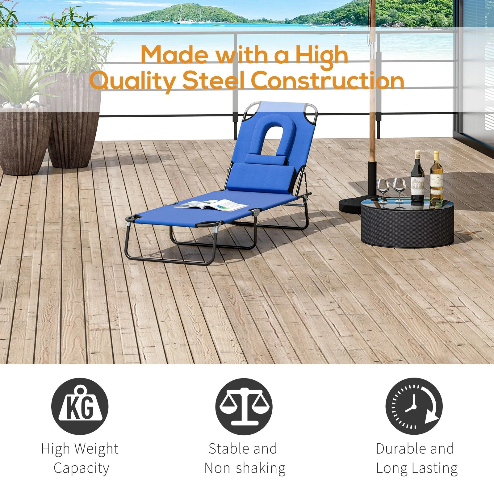 Outdoor Foldable Sun Lounger - Image 5