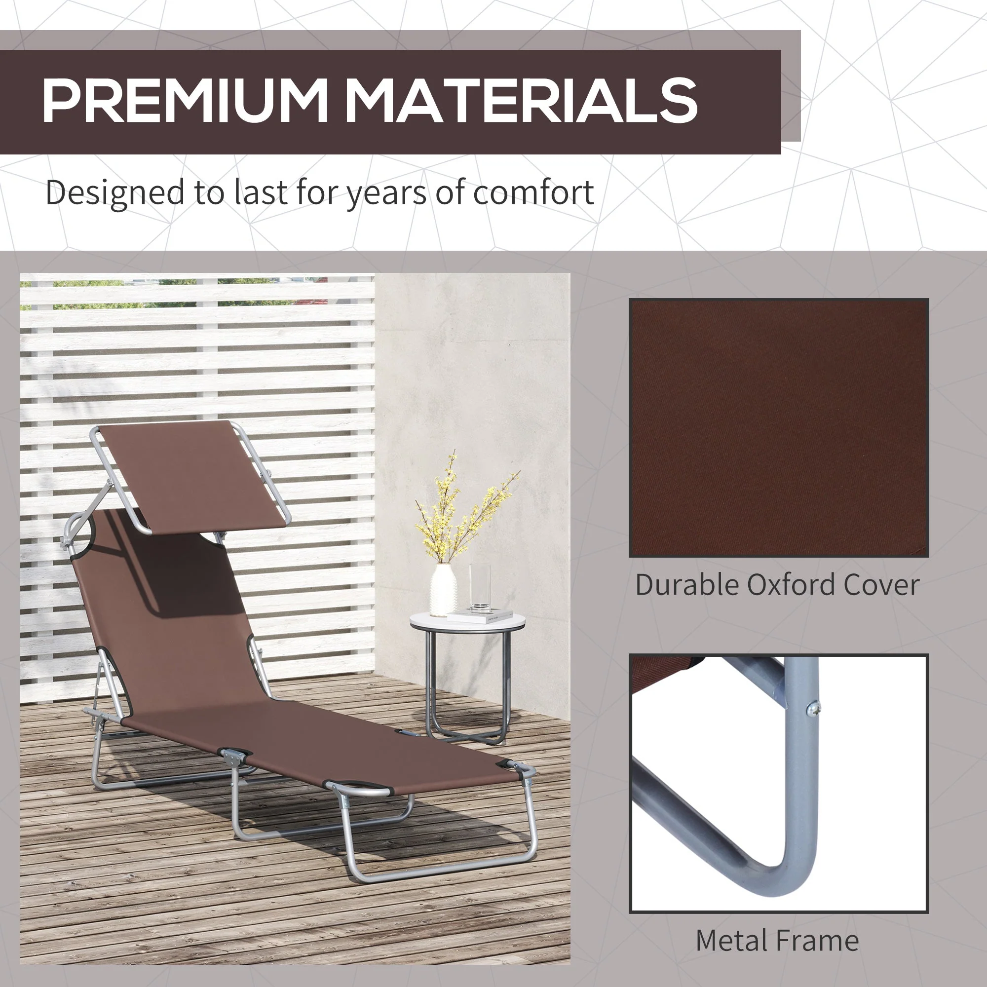 Outdoor Foldable Sun Lounger - Image 4