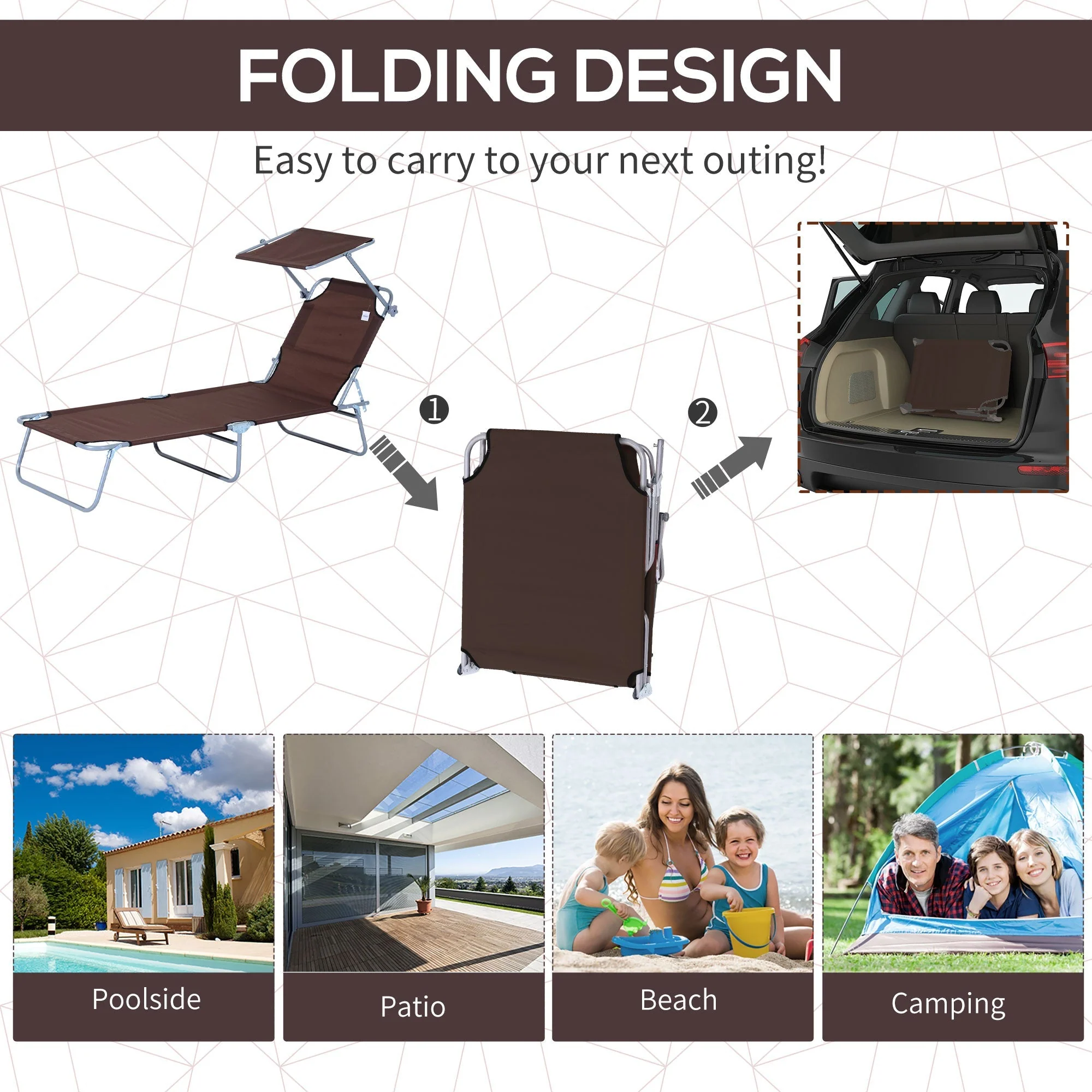 Outdoor Foldable Sun Lounger - Image 6