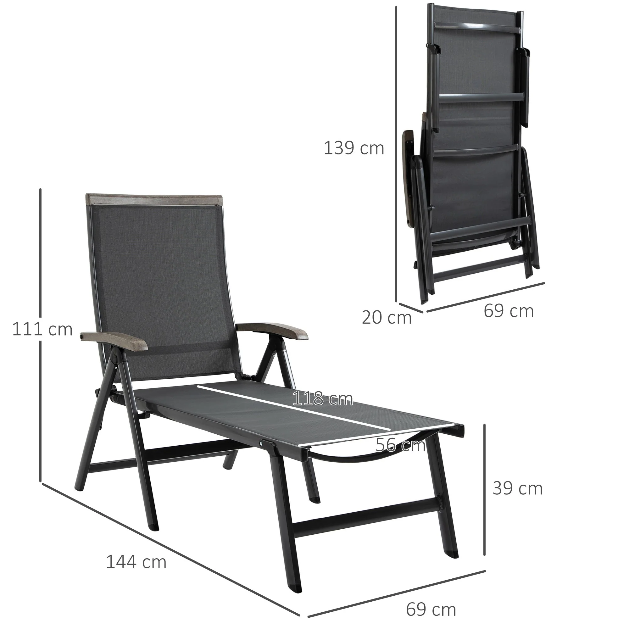 Outdoor Folding Sun Lounger - Image 3