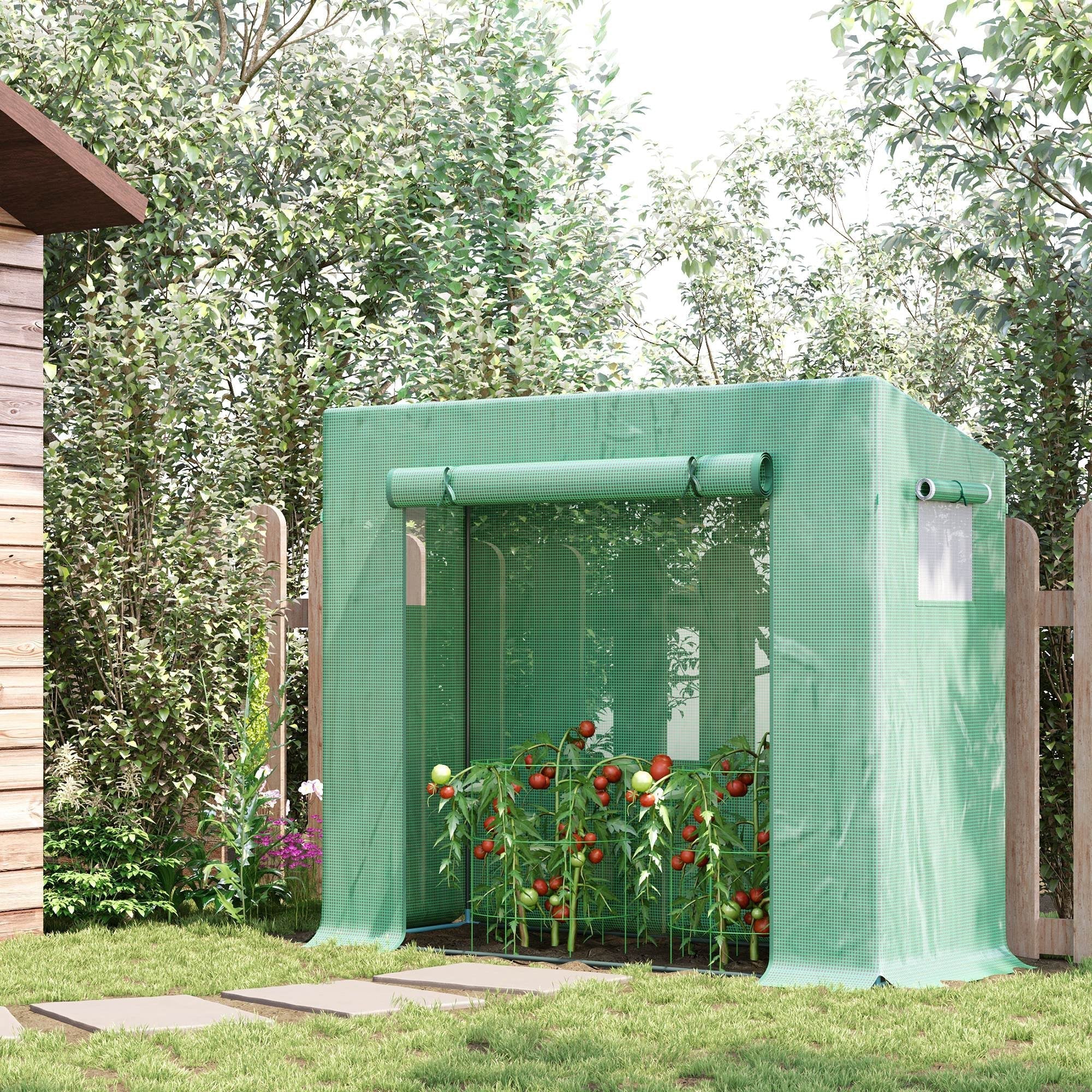 Outdoor Greenhouse Poly Tunnel Plants Reinforced Top Cover 1.98 X 0.77 X 1.49 M - Image 2
