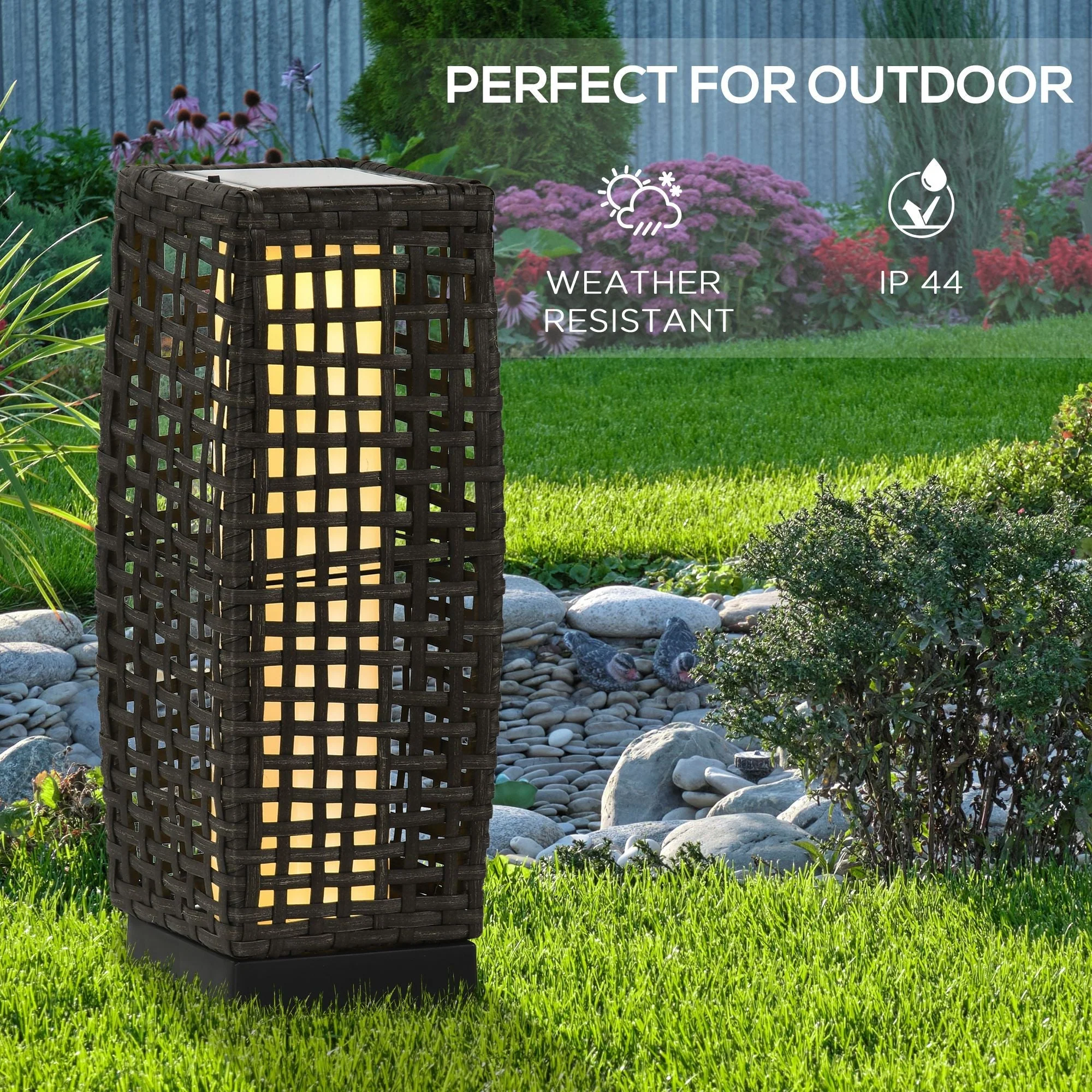Outdoor Rattan Solar Lantern - Image 7
