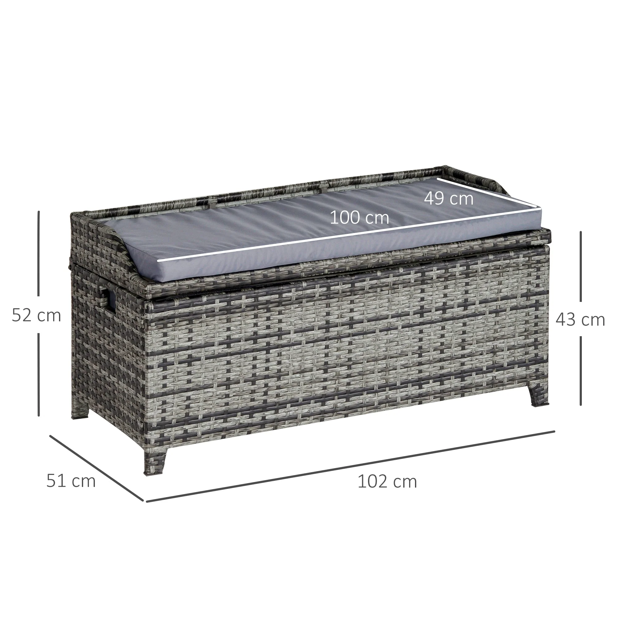 Outdoor Rattan Storage Box - Image 3