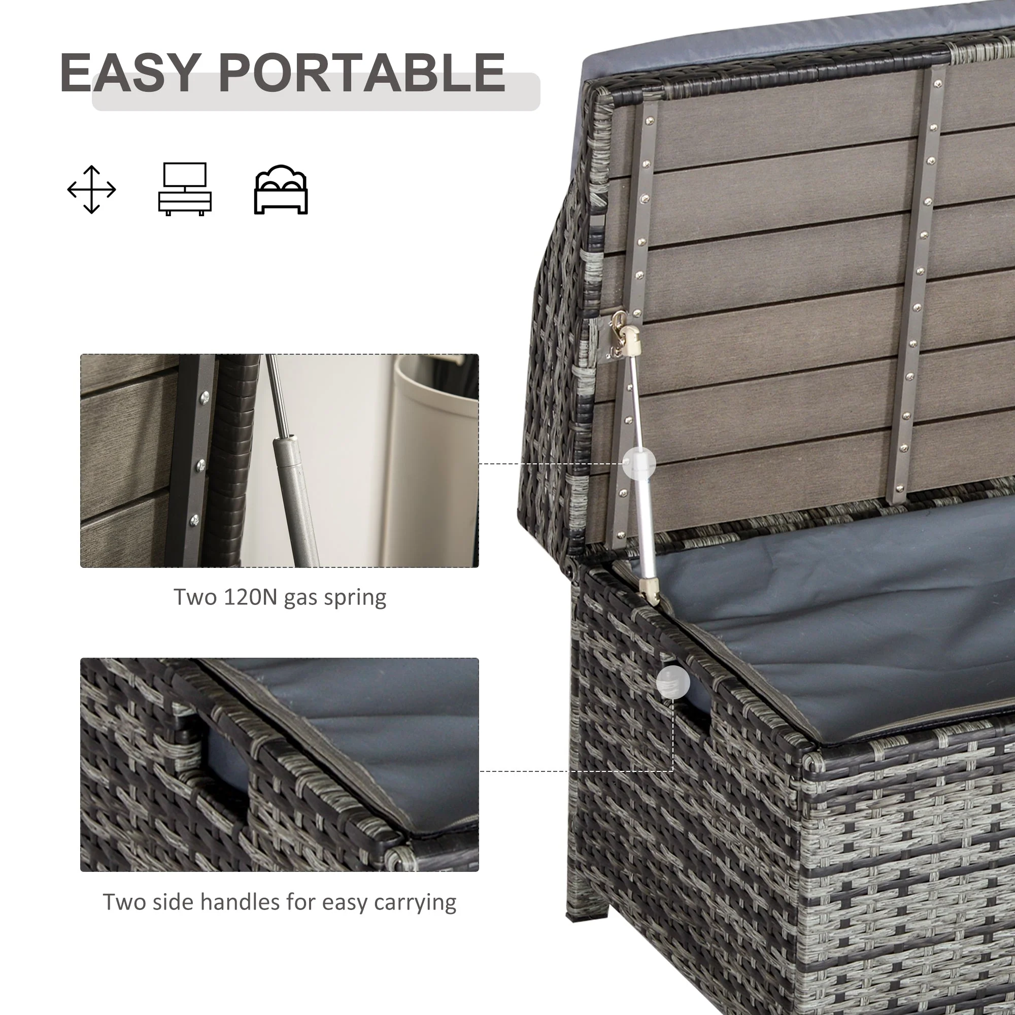 Outdoor Rattan Storage Box - Image 5