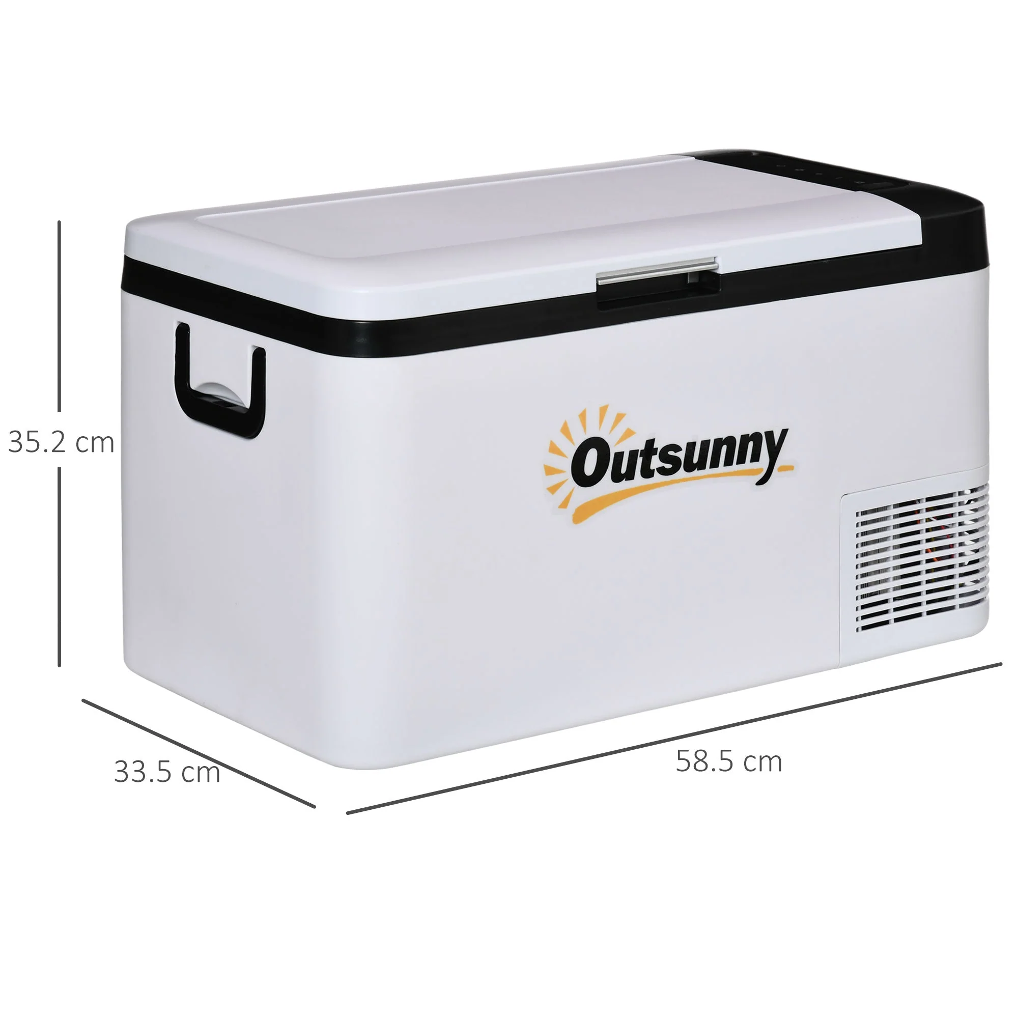 Outsunny 12V Car Refrigerator w/ LED Light & Foldable Handles - Image 3