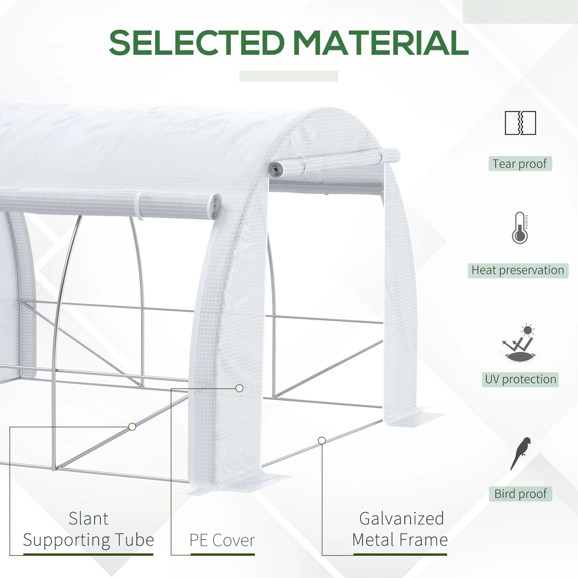 Outsunny 3 X 3 X 2 M Polytunnel Greenhouse - Image 4