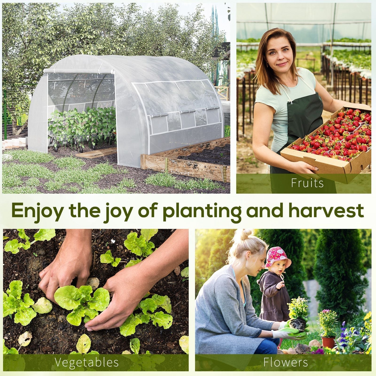 Outsunny 3 X 3 X 2 M Polytunnel Greenhouse - Image 7