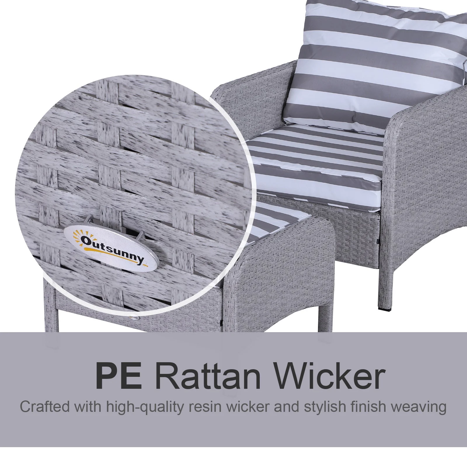 Outsunny 5 Pcs Pe Rattan Garden Furniture Set - Image 6