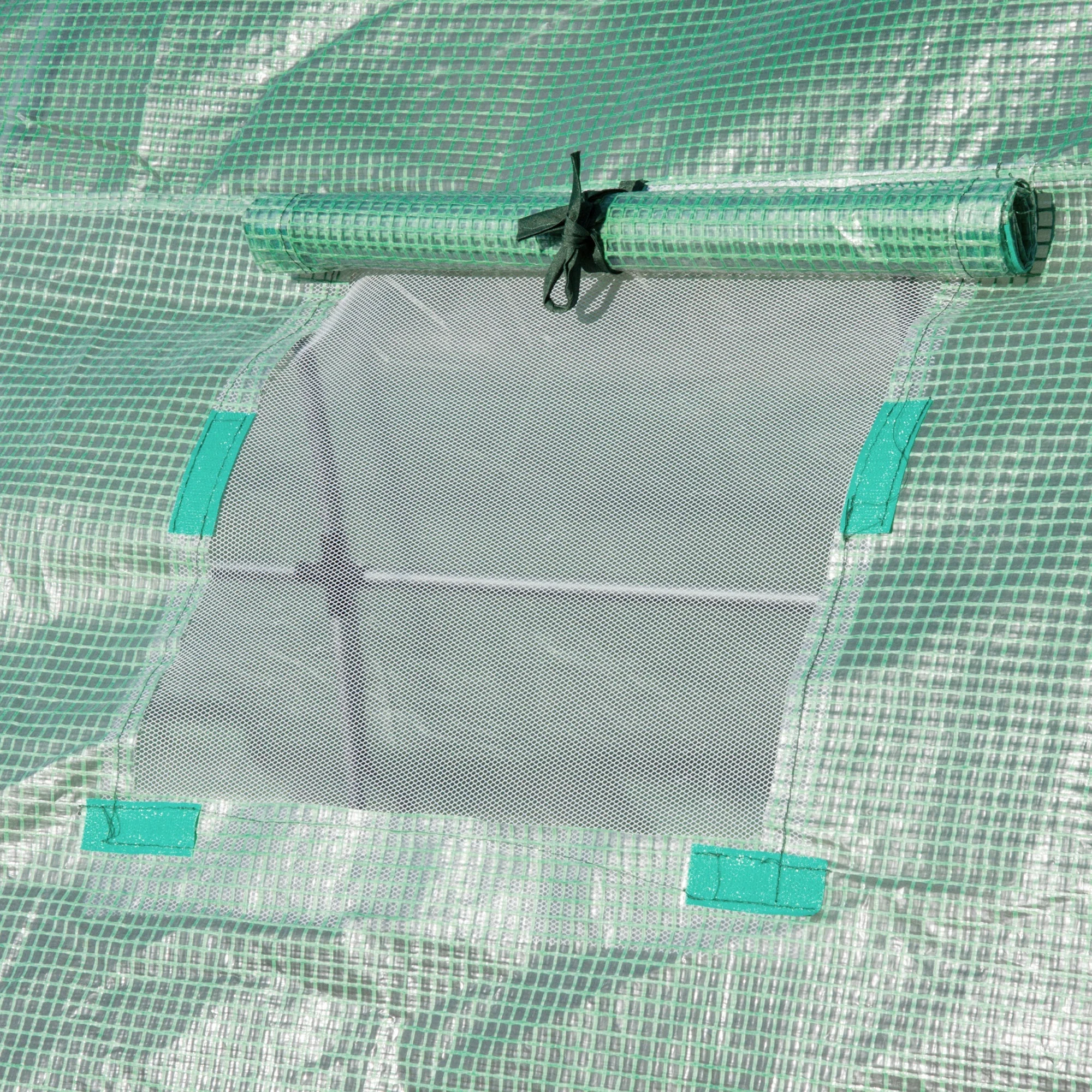 Outsunny 6 X 3 X 2M Greenhouse Replacement Cover Only Winter Garden Plant Pe Cover For Tunnel Walk-In Greenhouse With Roll-Up Windows Door Outdoor - Image 9