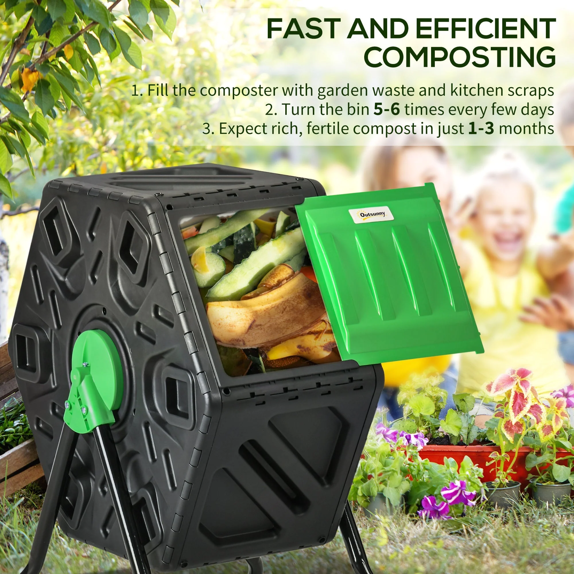 Outsunny 65L Garden Compost Bin - Image 4