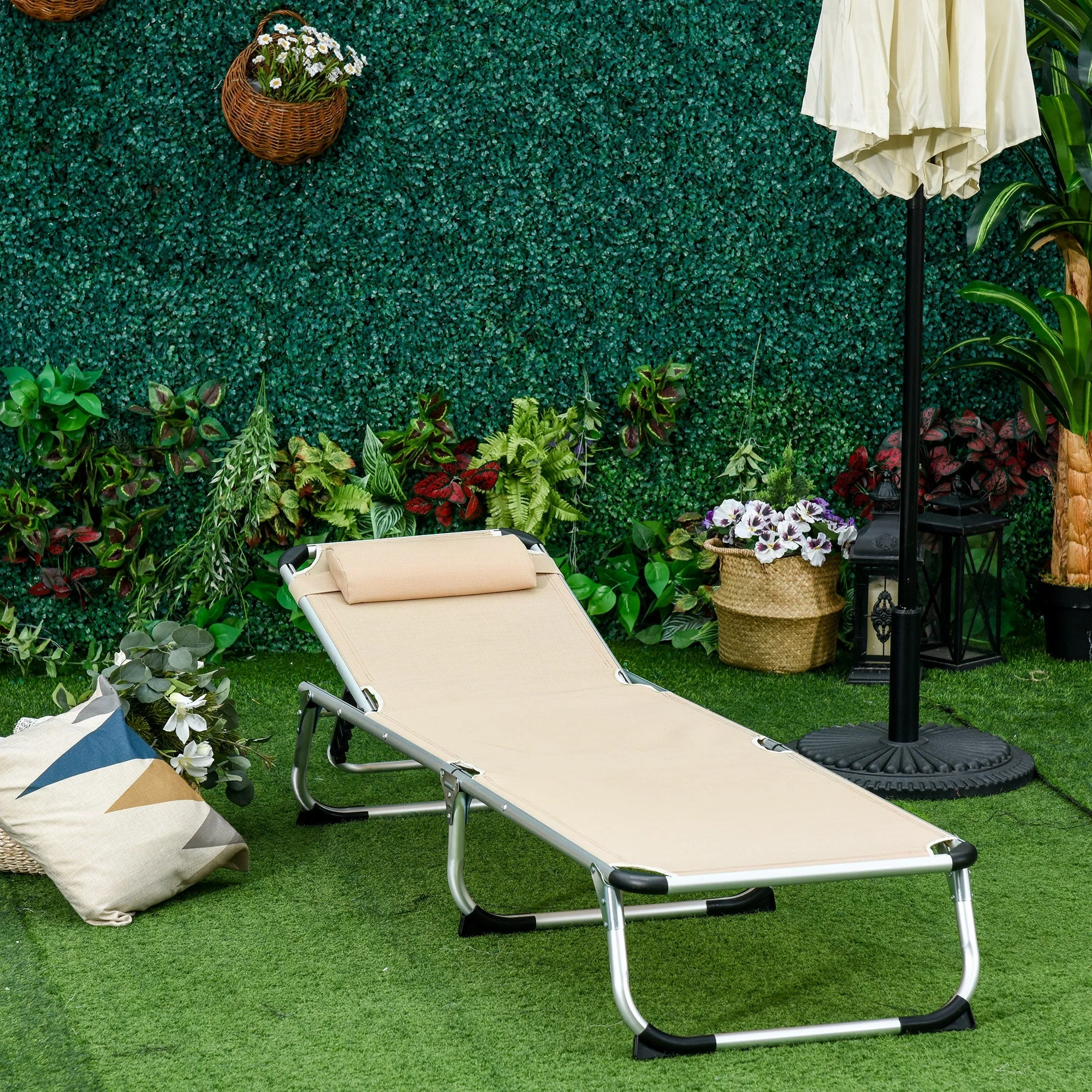 Outsunny Foldable Sun Lounger - Image 10