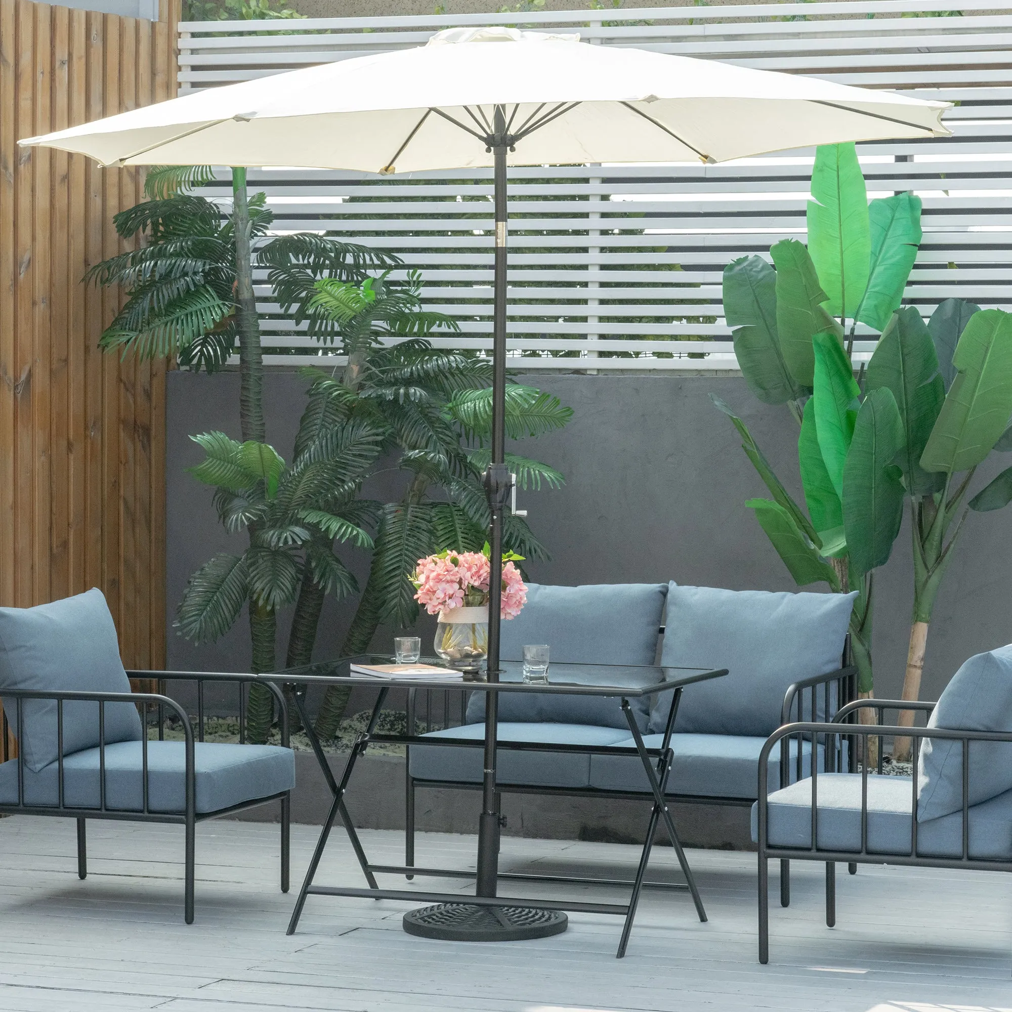Outsunny Folding Outdoor Dining Table For 6 - Image 7