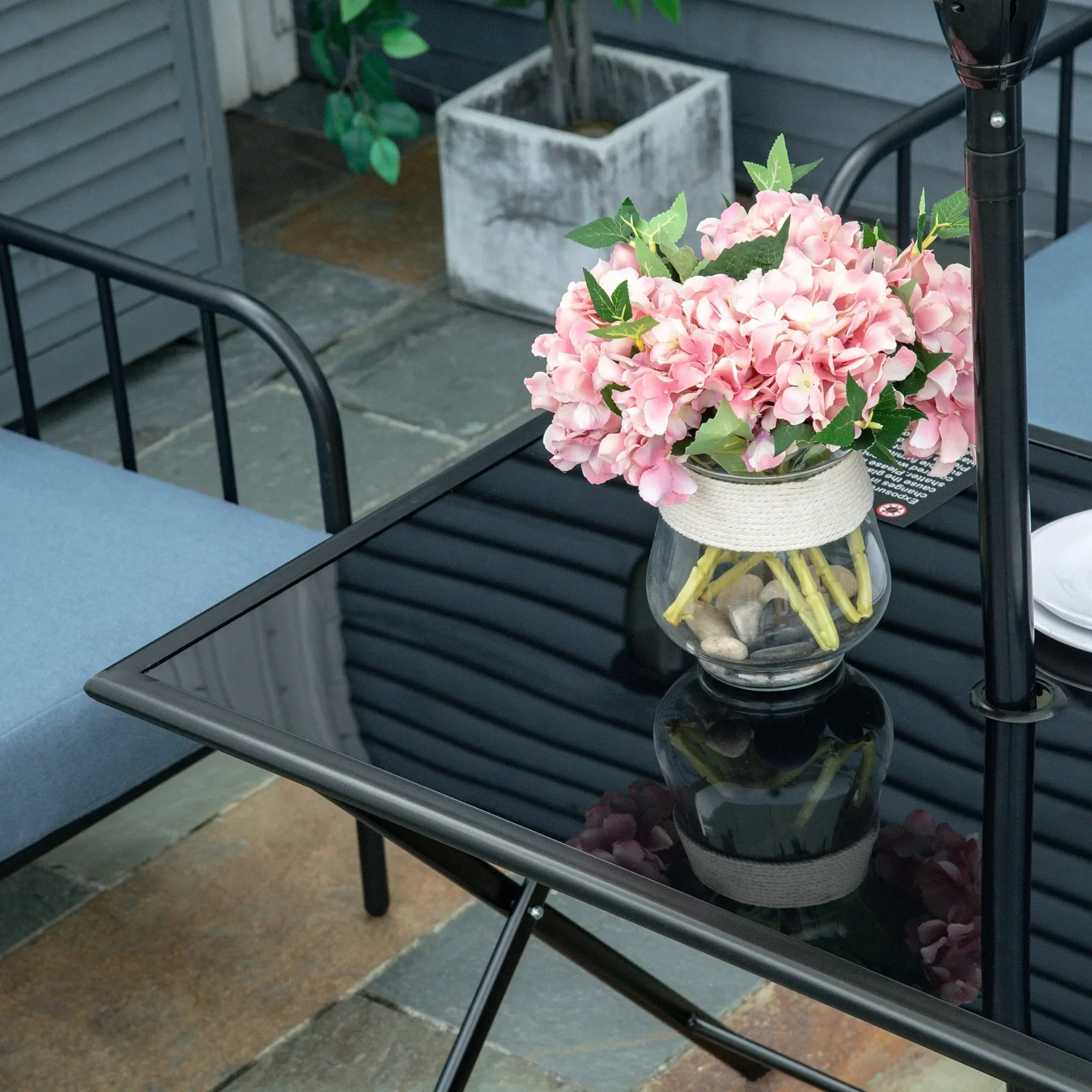 Outsunny Folding Outdoor Dining Table For 6 - Image 8
