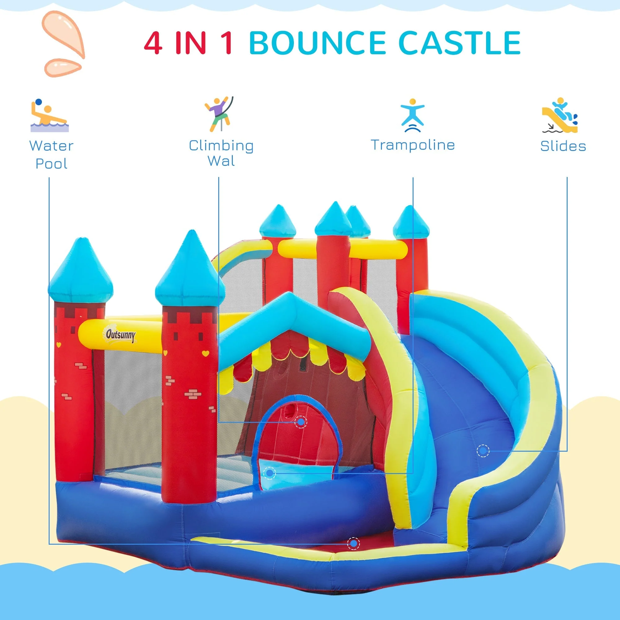 Outsunny Kids Bouncy Castle - Image 3