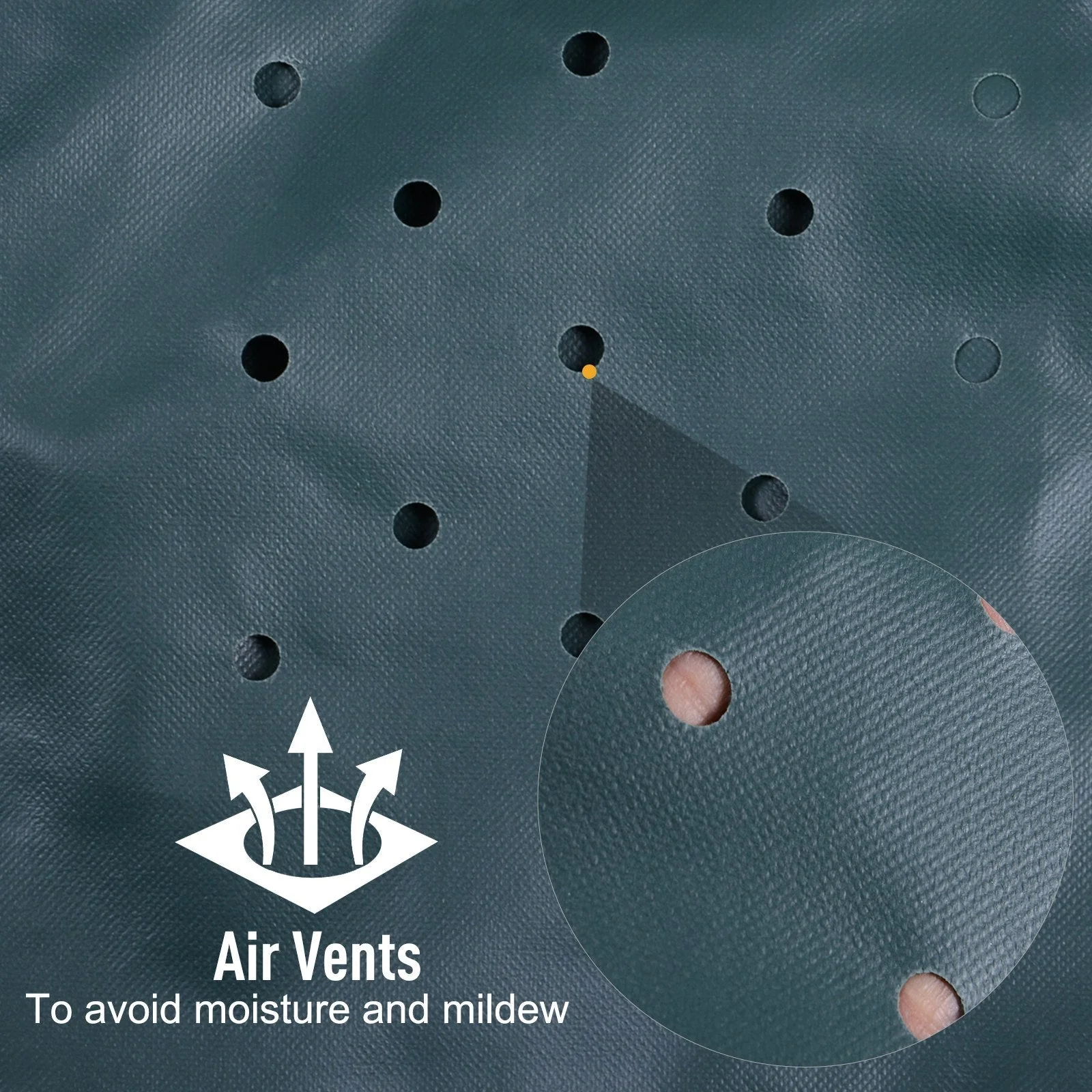Outsunny Pvc Coated Large Round 600D Waterproof Outdoor Furniture Cover Green - Image 7