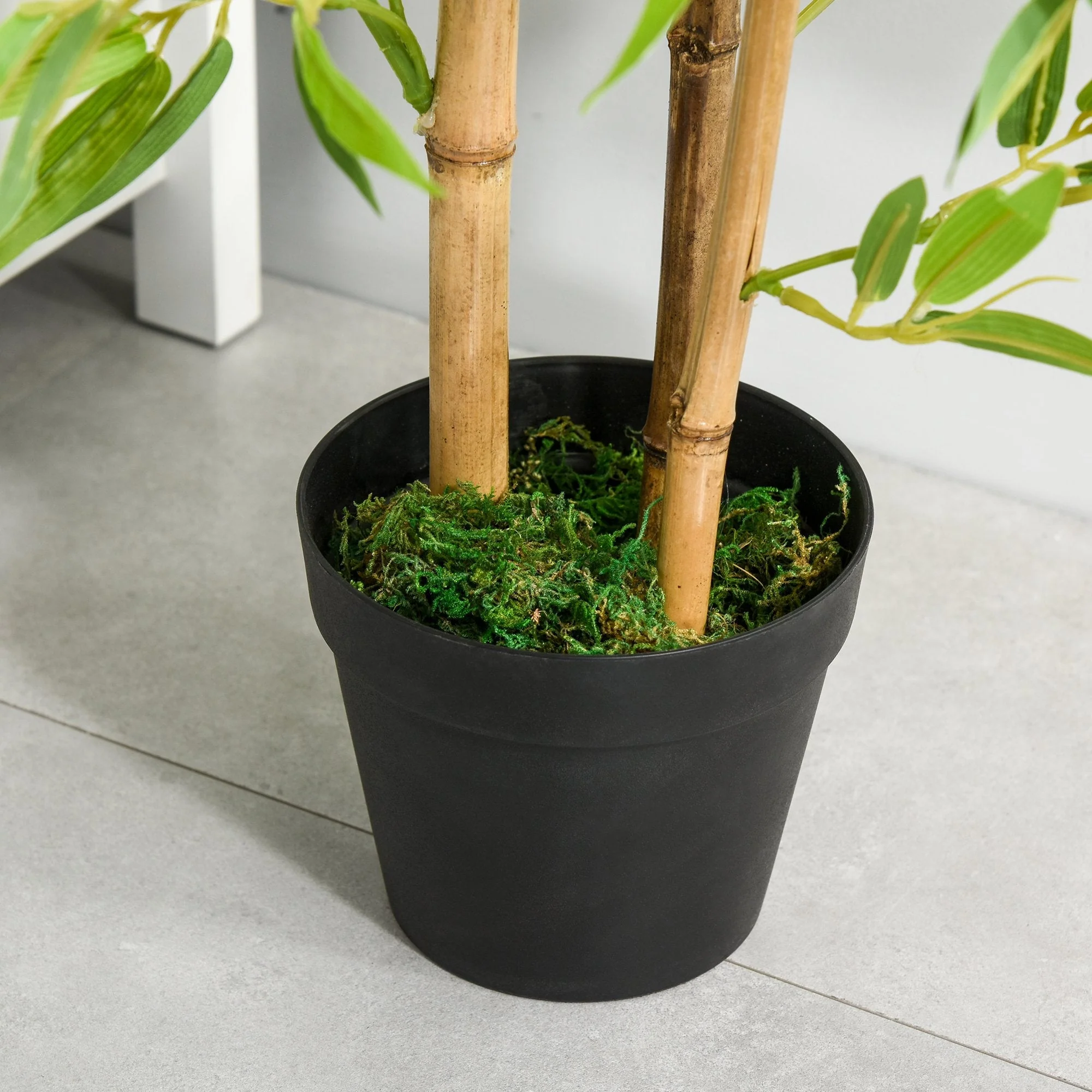 Outsunny Set Of 2 Artificial Bamboo Trees Decorative Plant With Nursery Pot For Indoor Outdoor Dcor 120cm - Image 9