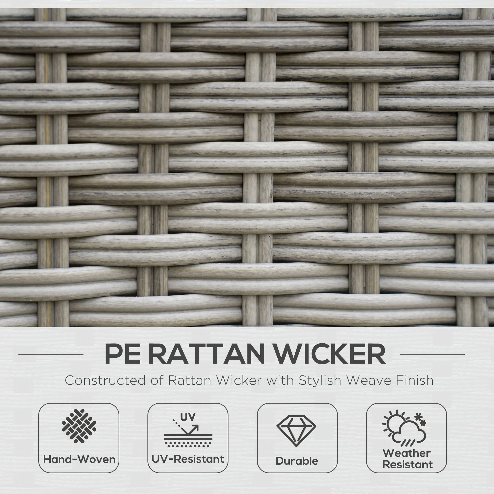 Outsunny Six-Piece Rattan Sofa Set - Image 3