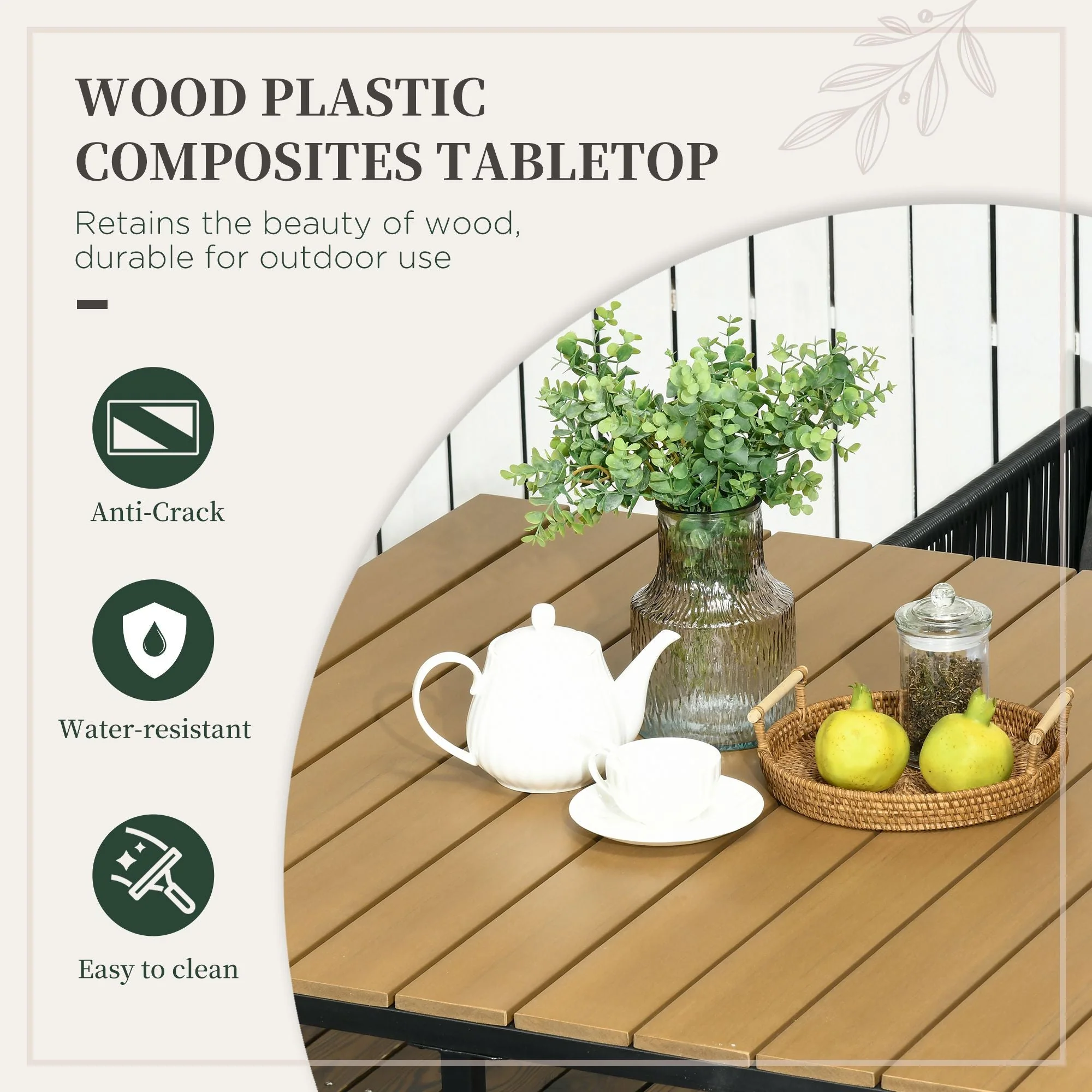 Patio 5-Piece PE Rattan Dining Set - Image 5