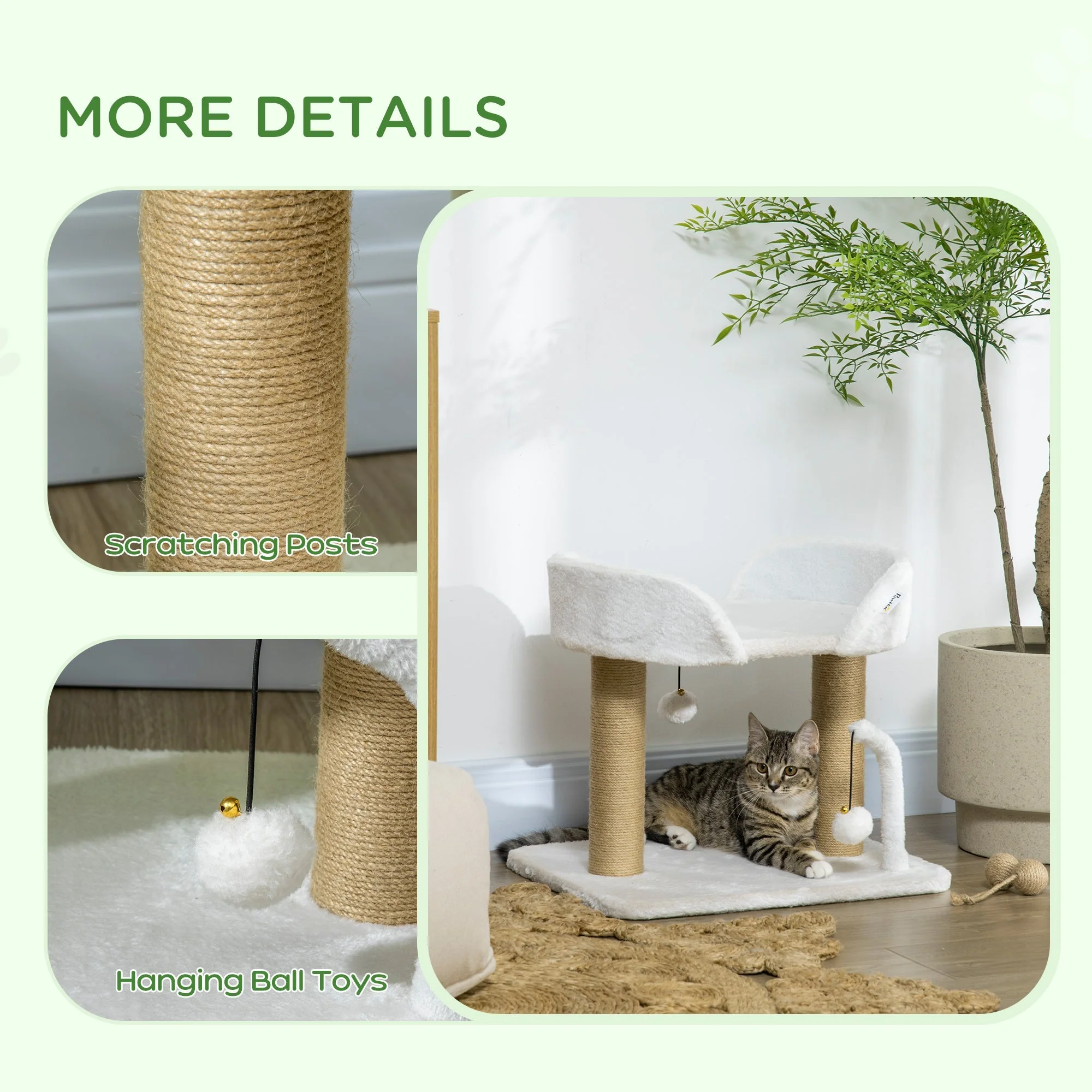 PawHut 42cm Indoor Cat Tree - Image 5