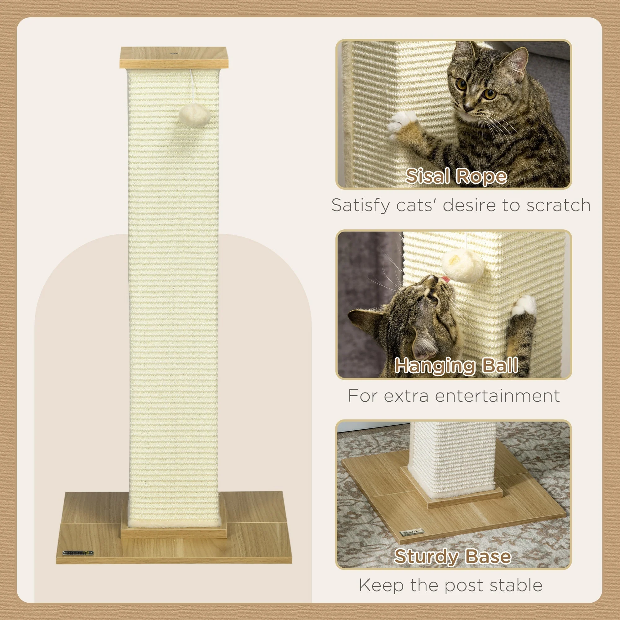 PawHut 80cm Scratching Post - Image 6