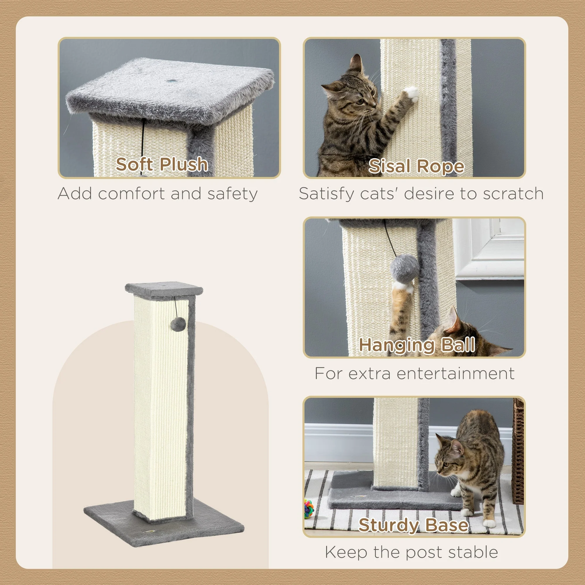 PawHut 81cm Cat Scratcher - Image 7
