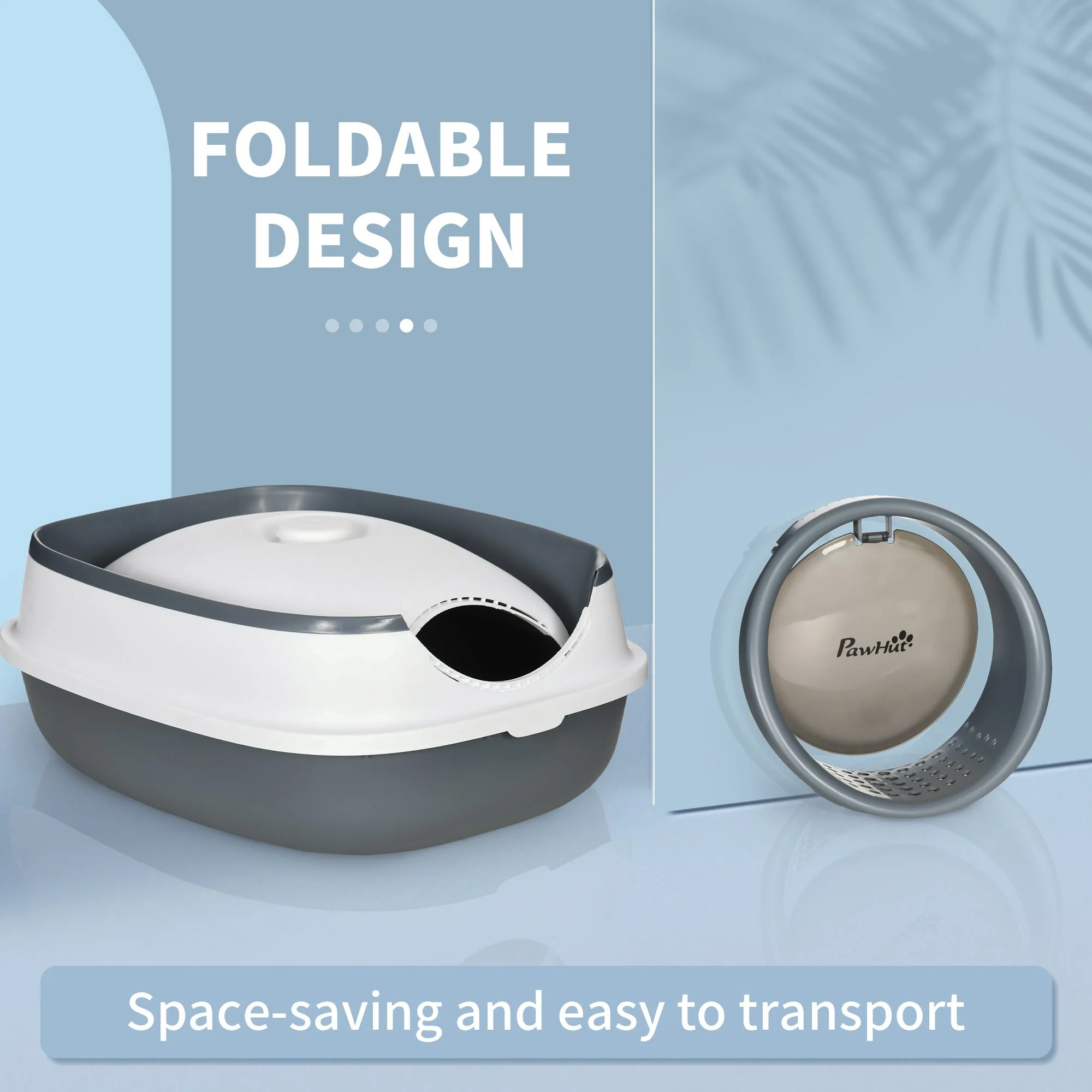 PawHut Cat Litter Tray with Lid - Image 3