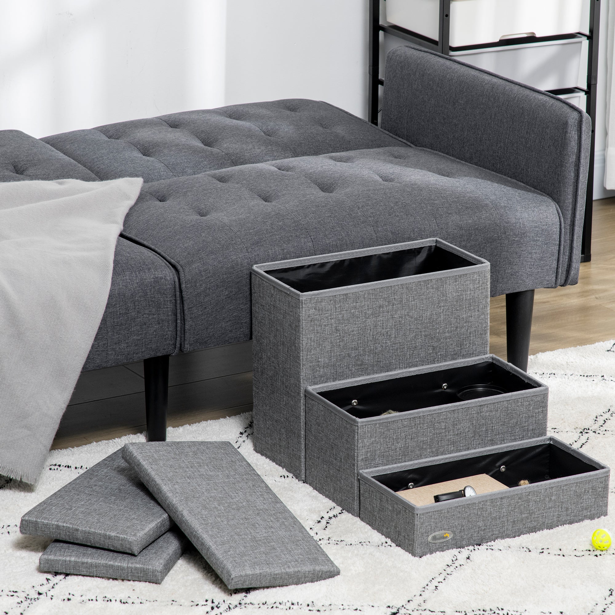 PawHut Cat Stairs with Storage Boxes - Image 6