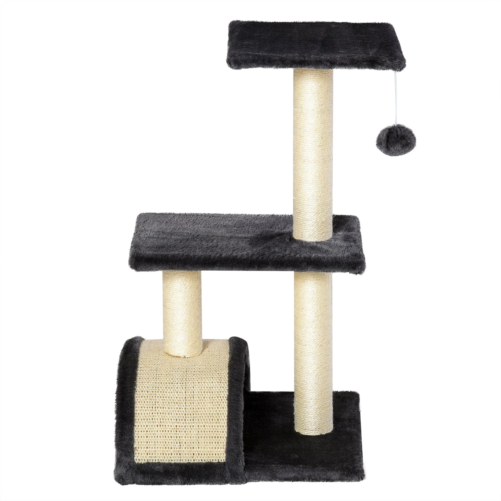 PawHut Cat tree Tower 72cm Climbing Activity Centre Kitten-Grey - Image 9