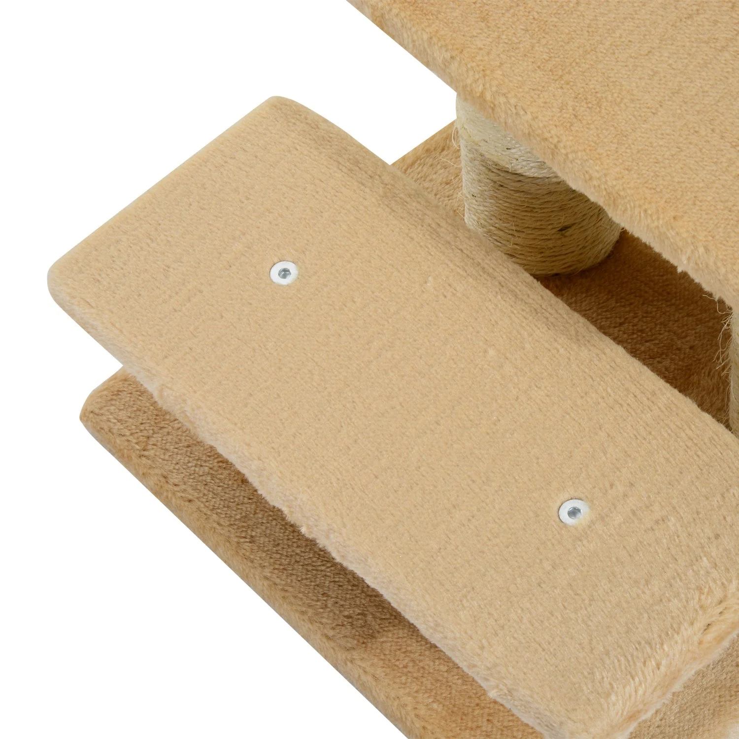 PawHut Cats 3-Tier Particle Board Stair Scratch Tree Beige - Image 8
