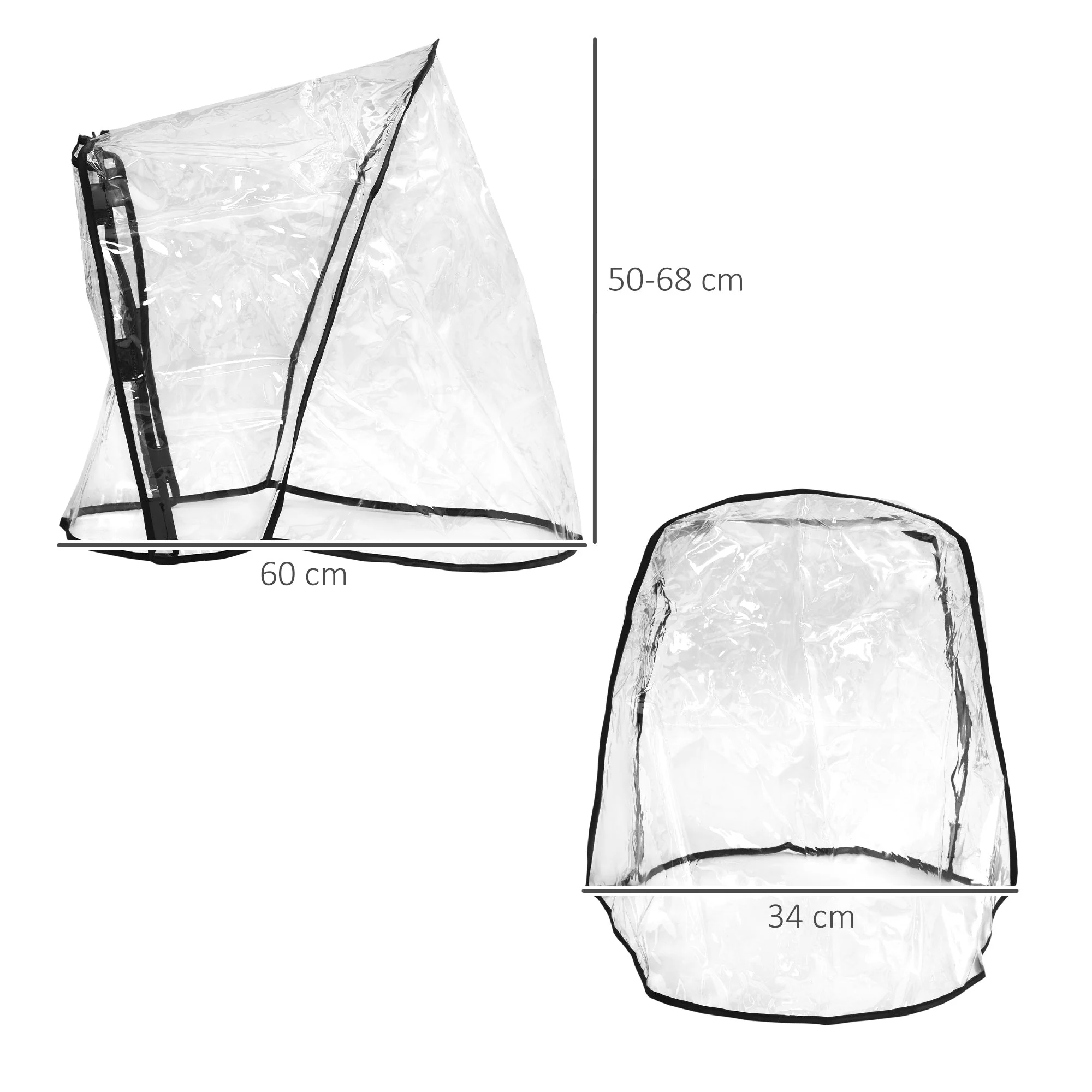 PawHut Dog Stroller Rain Cover - Image 2