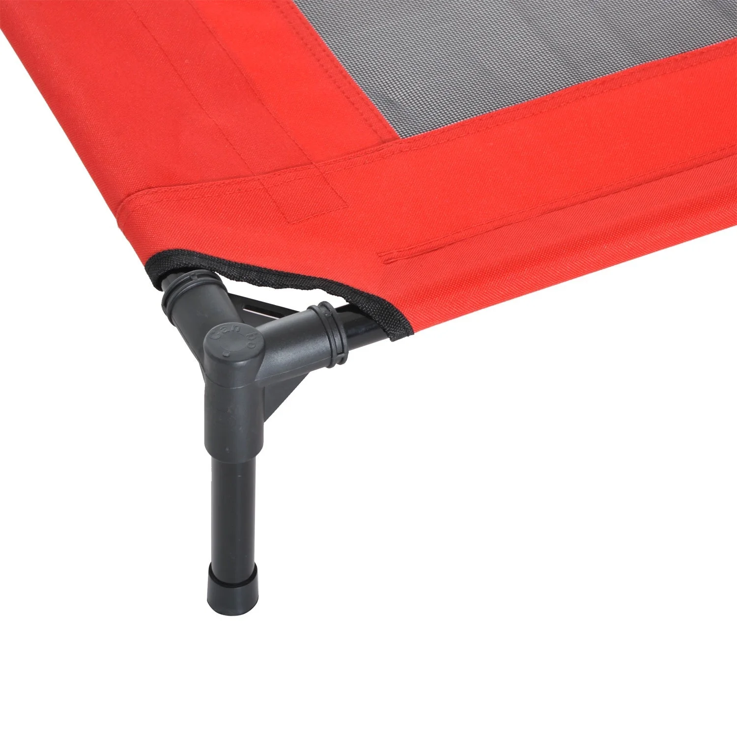 Pawhut Elevated Pet Bed Portable Camping Raised Dog Bed With Metal Frame Black Red (Small) - Image 6