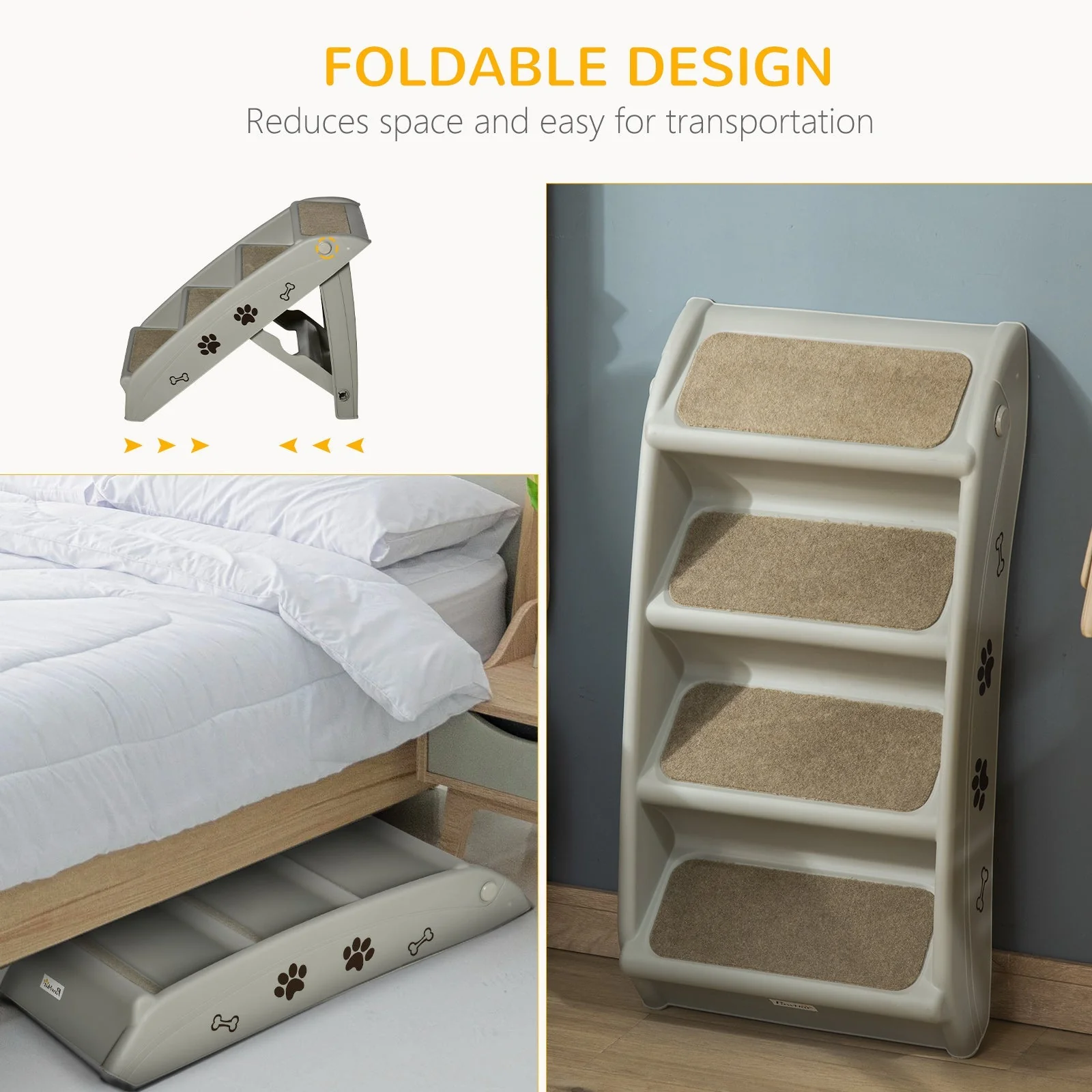 PawHut Foldable Pet Stairs - Image 4