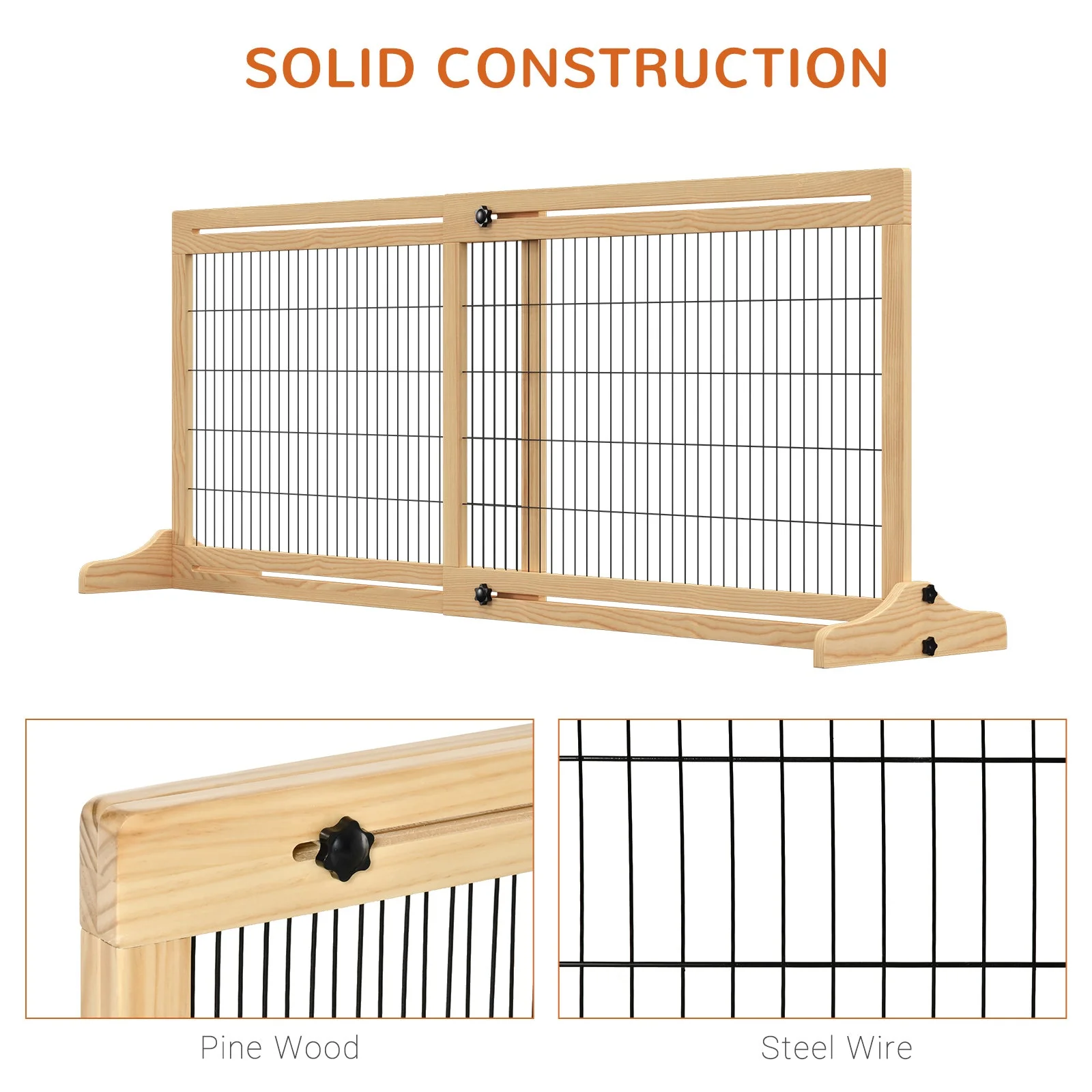 PawHut Freestanding Dog Gate - Image 2