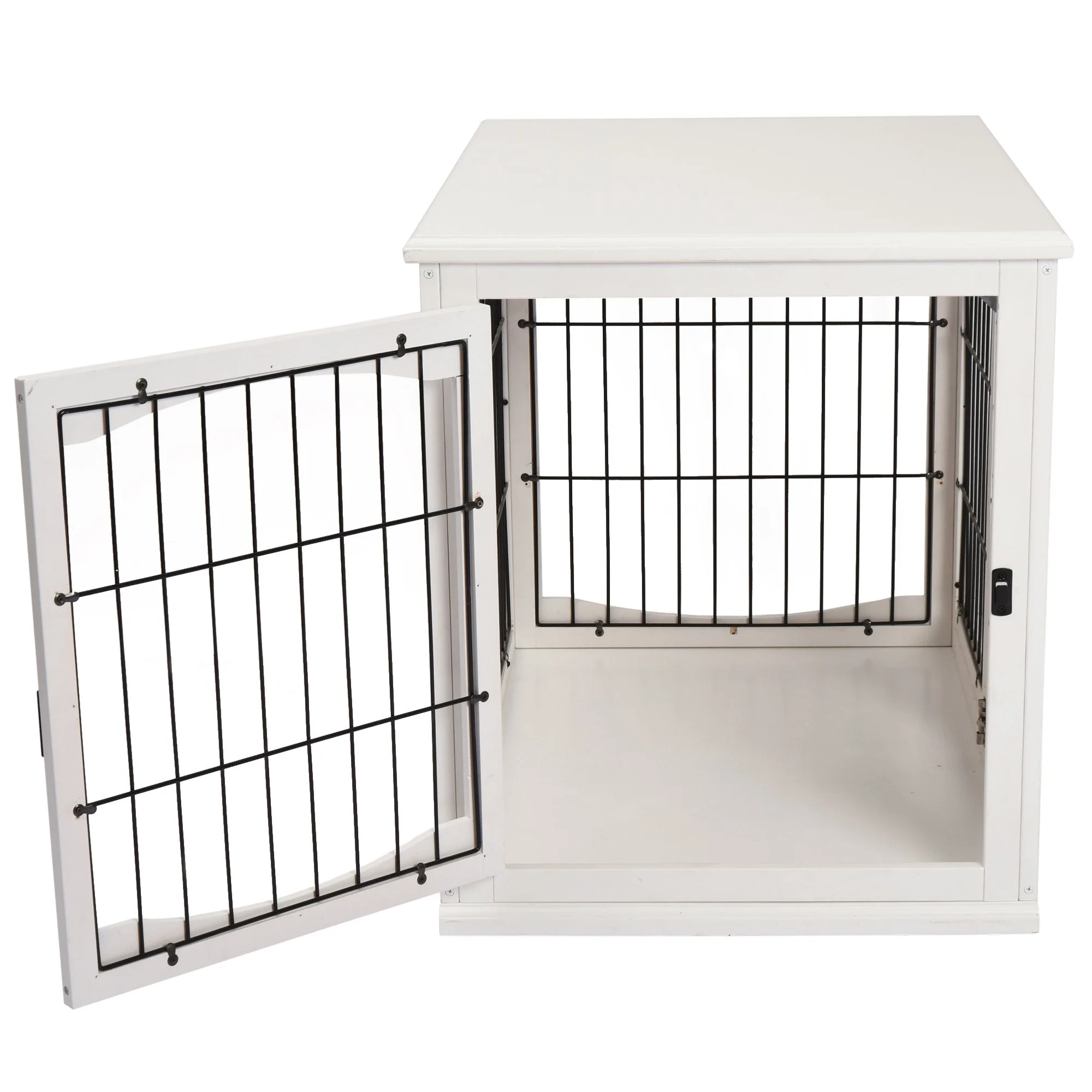 Pawhut Medium-Density Fibreboard 3-Door Small Indoor Pet Cage White - Image 3