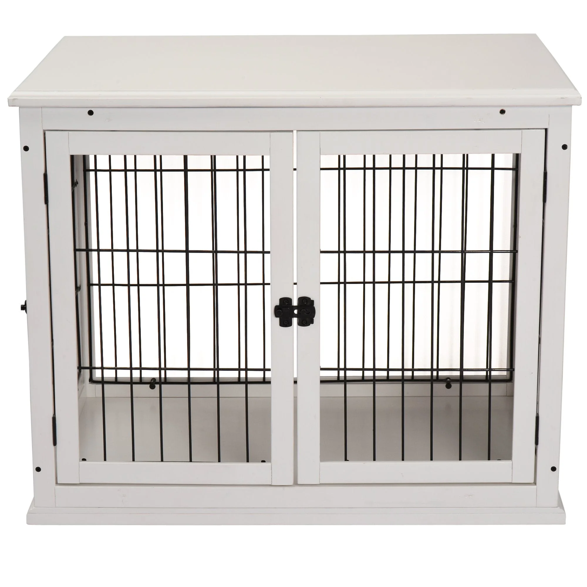 Pawhut Medium-Density Fibreboard 3-Door Small Indoor Pet Cage White - Image 8