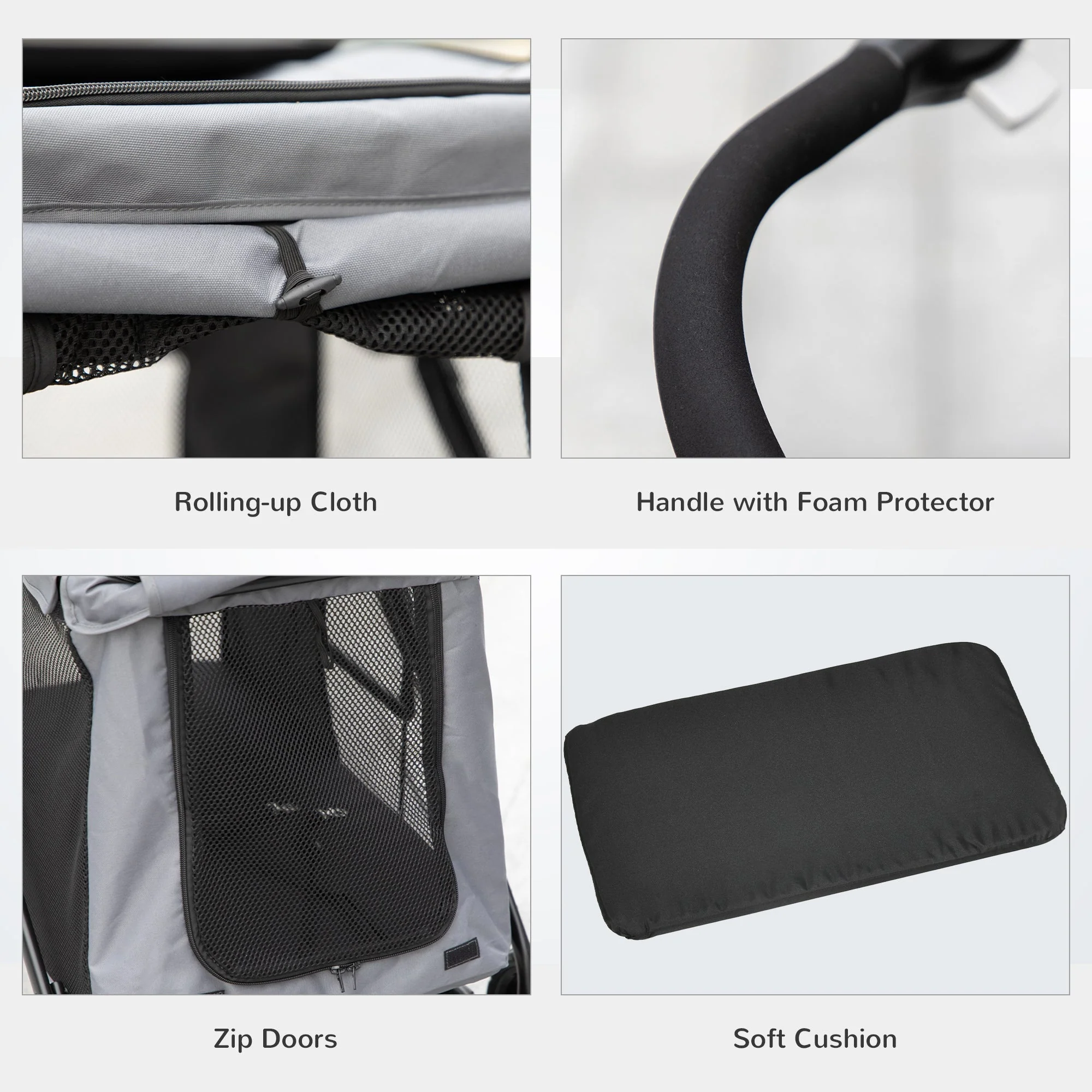 PawHut One-Click Foldable Pet Stroller - Image 9