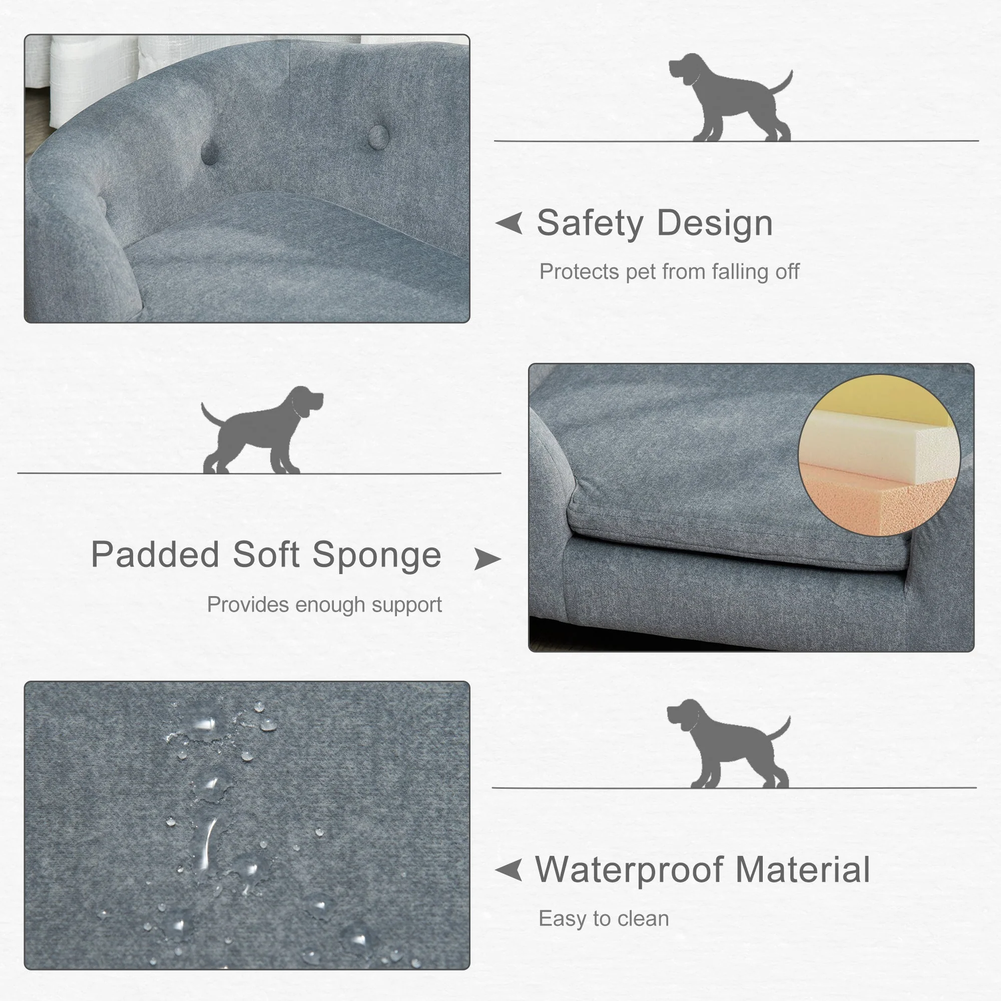 PawHut Pet Sofa Puppy Kitten Lounge - Image 6
