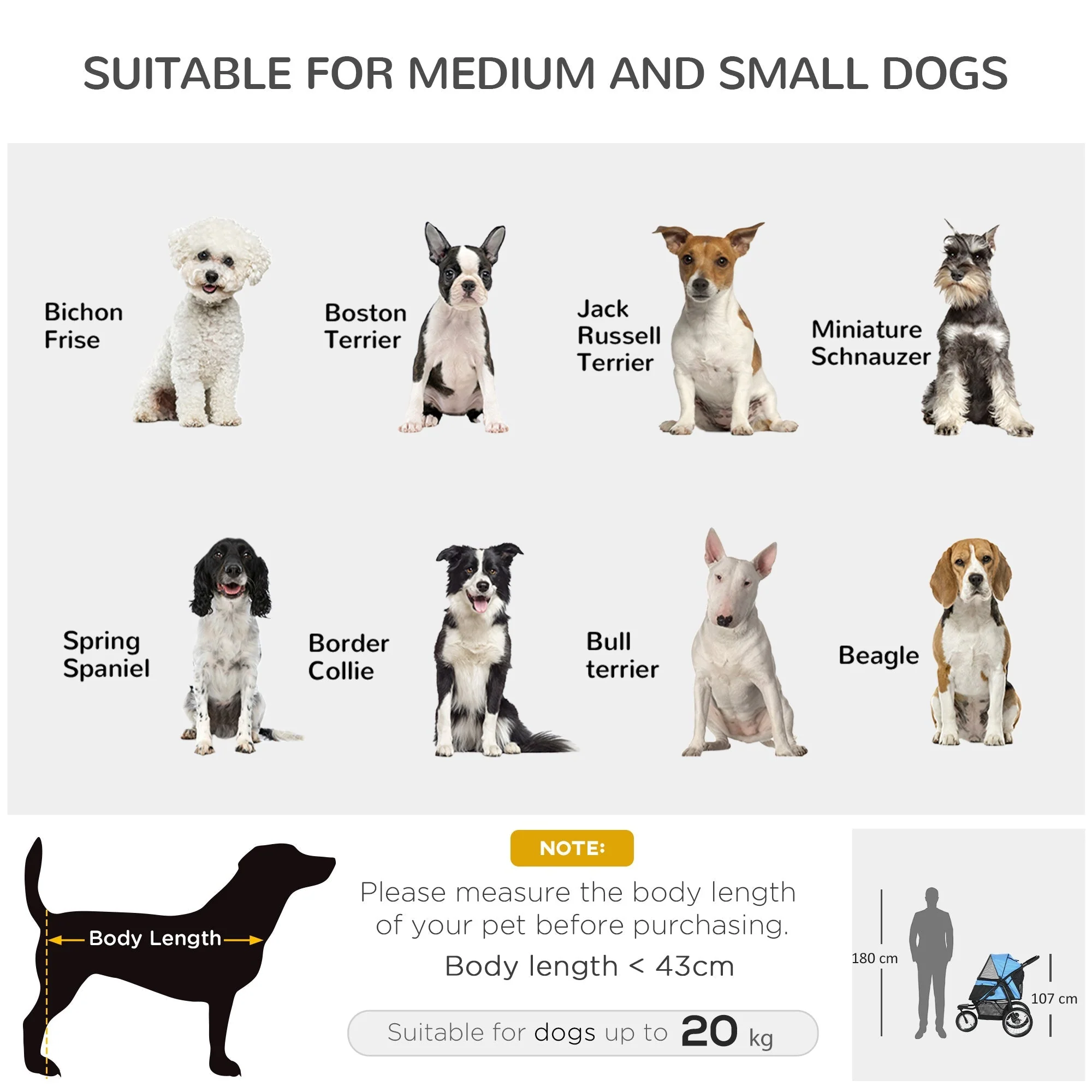 PawHut Pet Stroller Jogger for Medium - Image 5