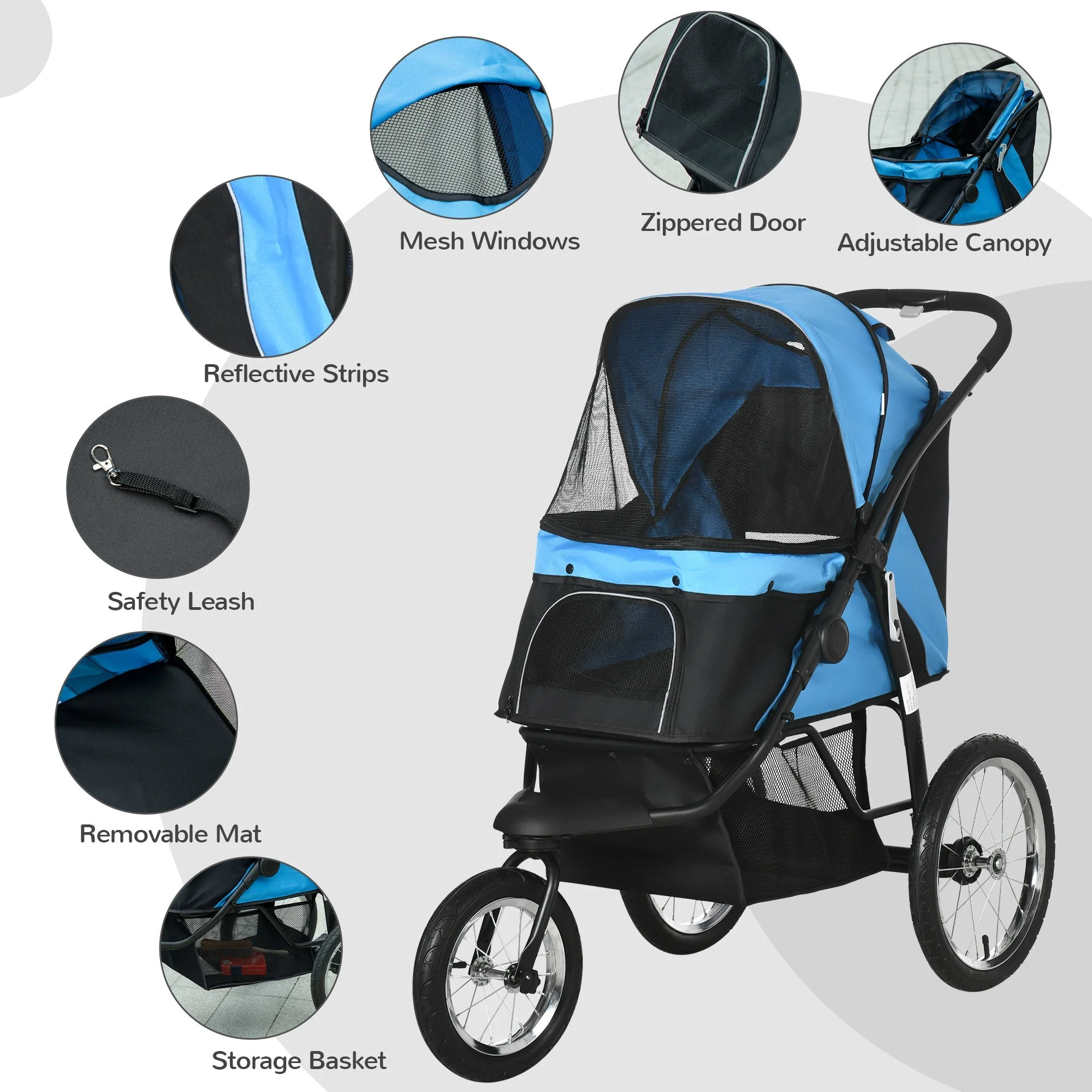 PawHut Pet Stroller Jogger for Medium - Image 6