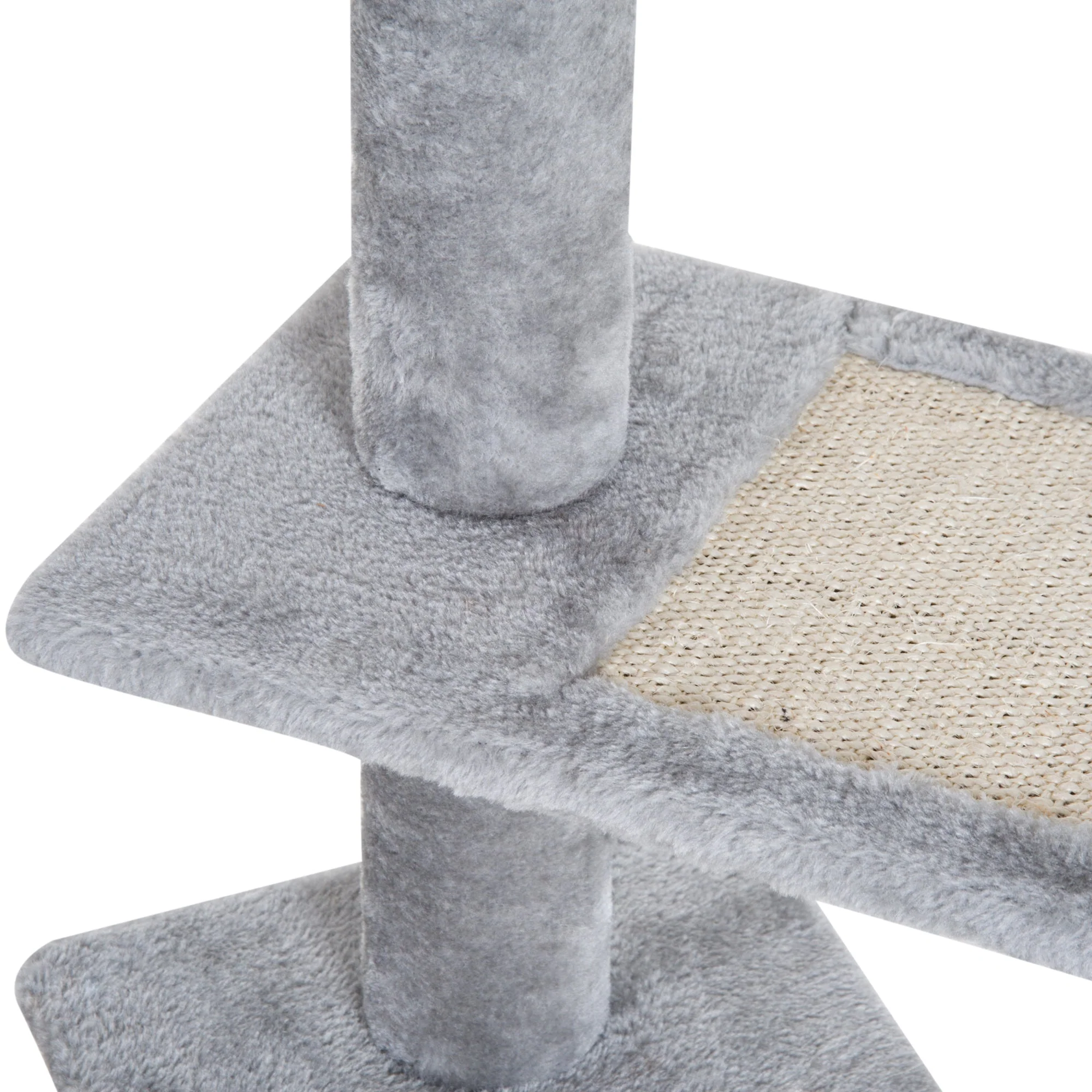 PawHut Plush Cat Tree Activity Center-Grey - Image 8