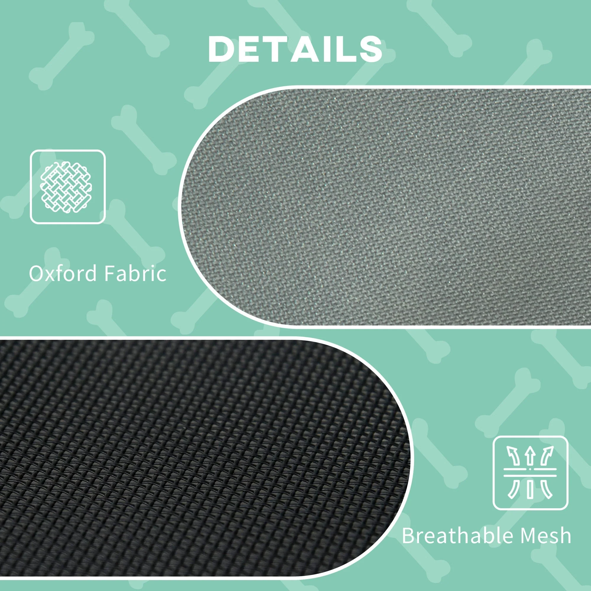 PawHut Raised Dog Bed Waterproof Elevated Pet Cot with Breathable Mesh UV Protection Canopy Grey - Image 5