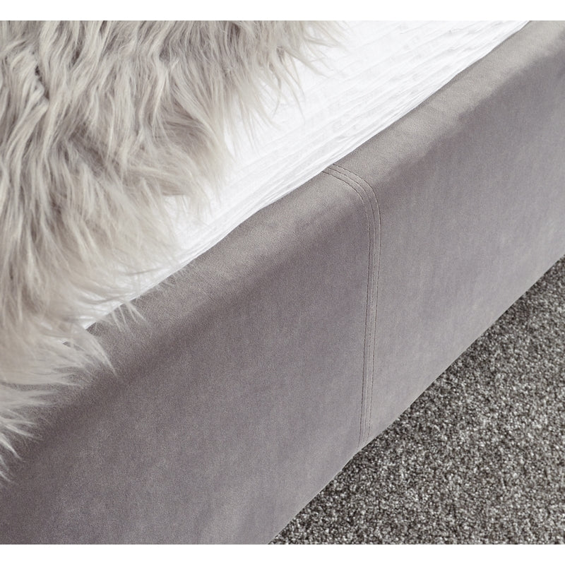 Pettine King Size Ottoman Bed Wood & Fabric Grey 5 x 7ft - Image 6