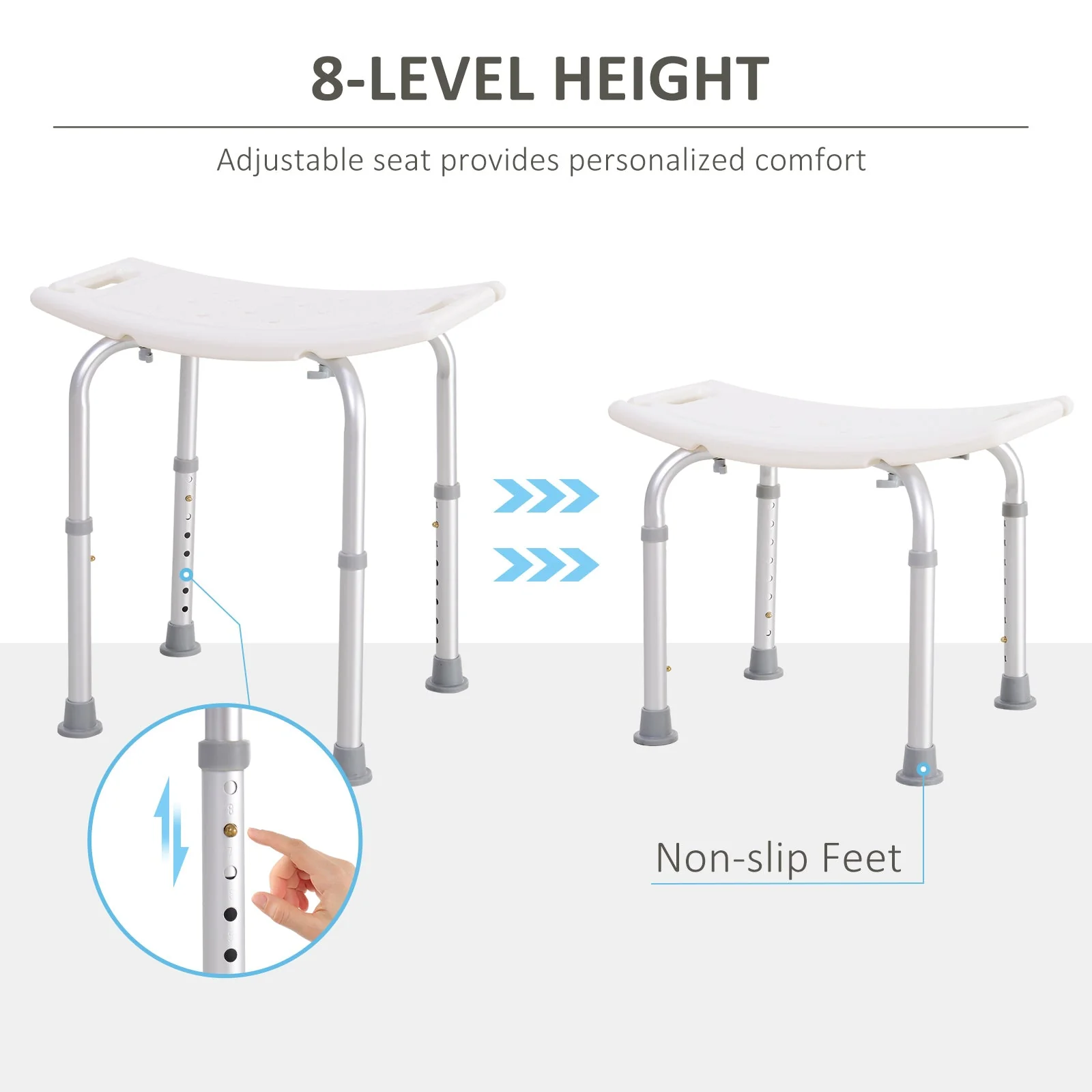 Portable Non-Slip Bathroom Stool – White - Image 4