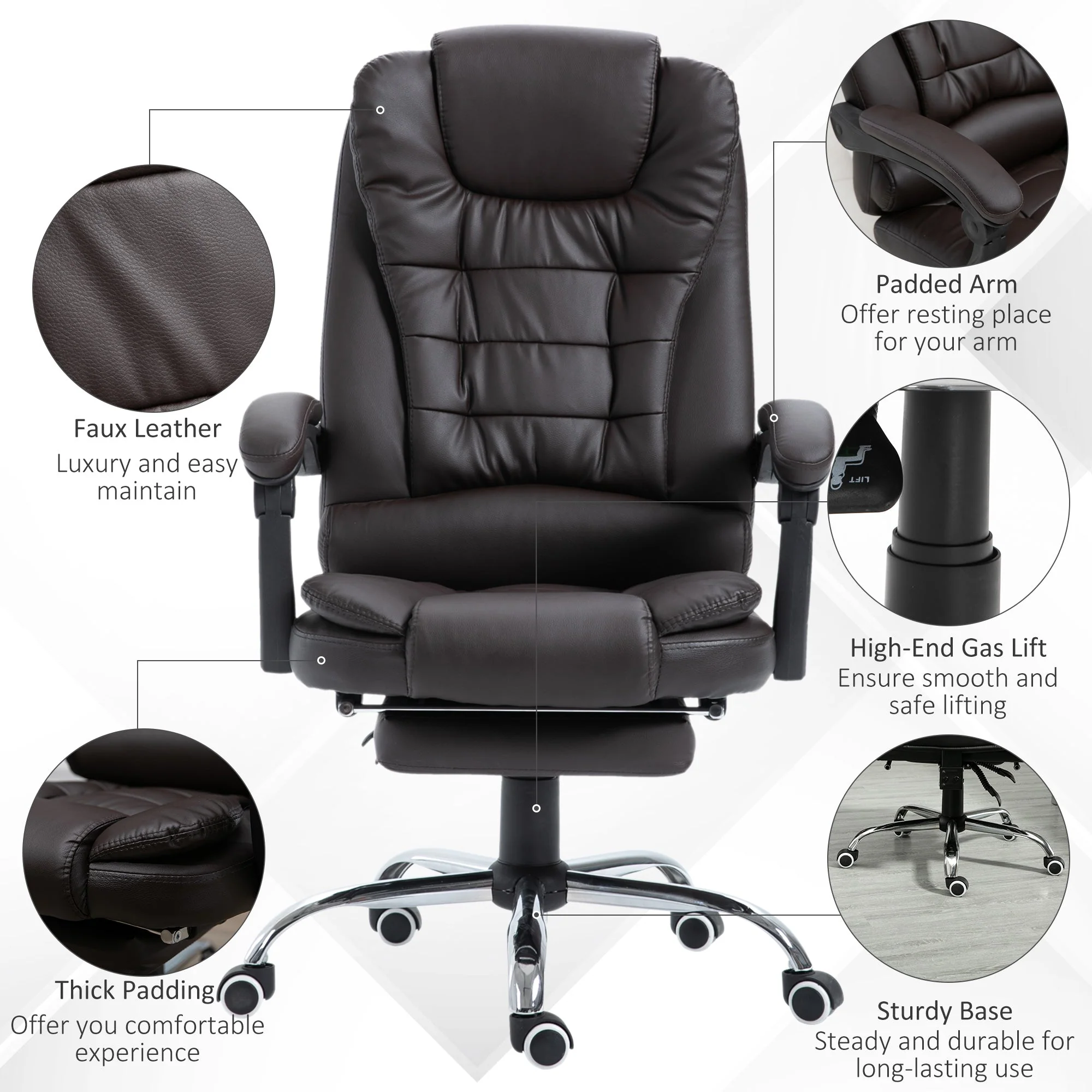 PU Leather Executive Office Chair - Image 4